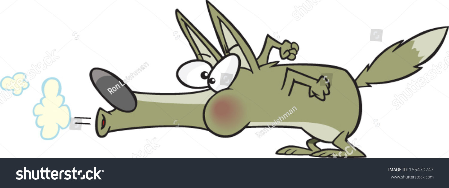 Cartoon Wolf Huffing Puffing Stock Vector 155470247 Shutterstock