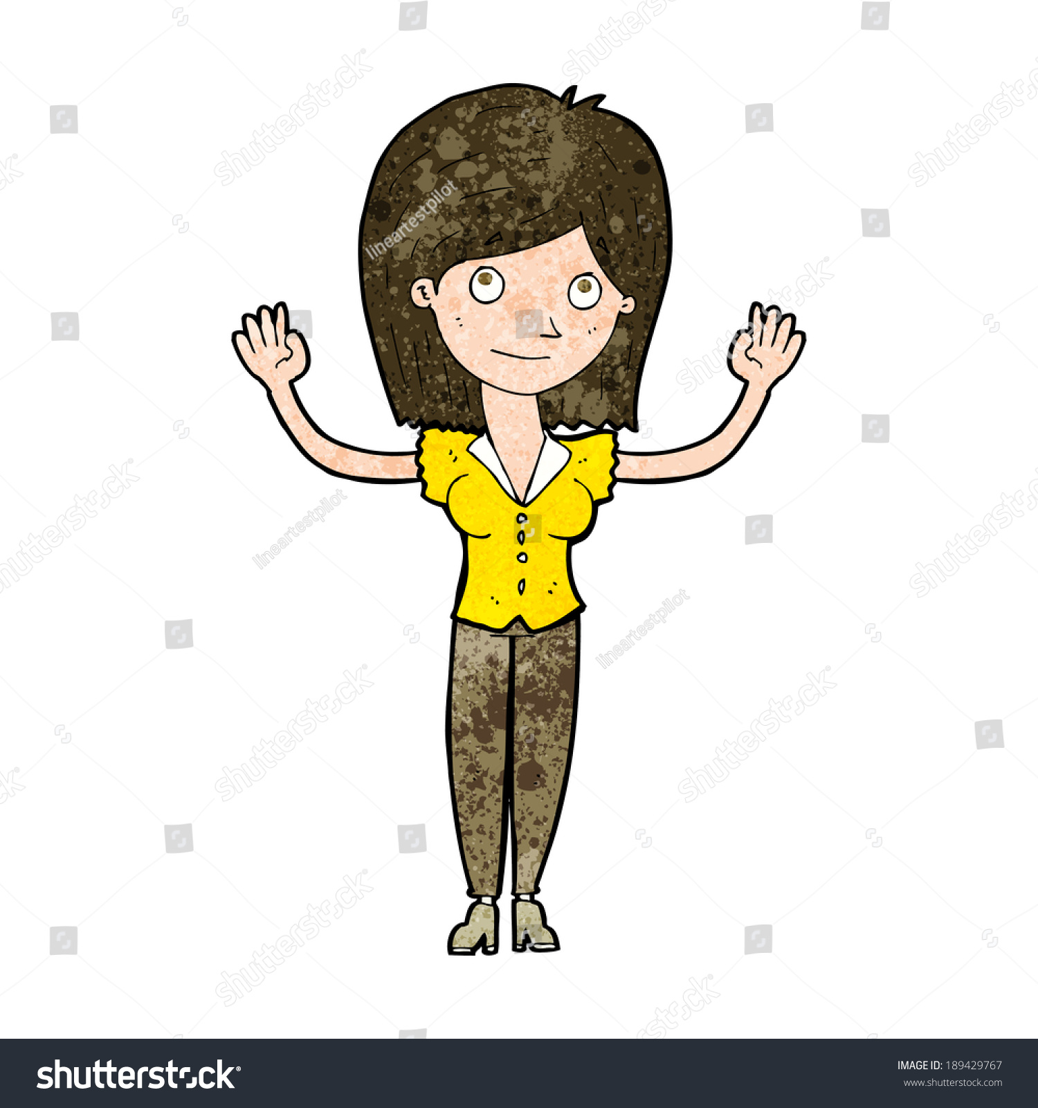 Cartoon Woman Holding Hands Stock Vector Royalty Free 189429767