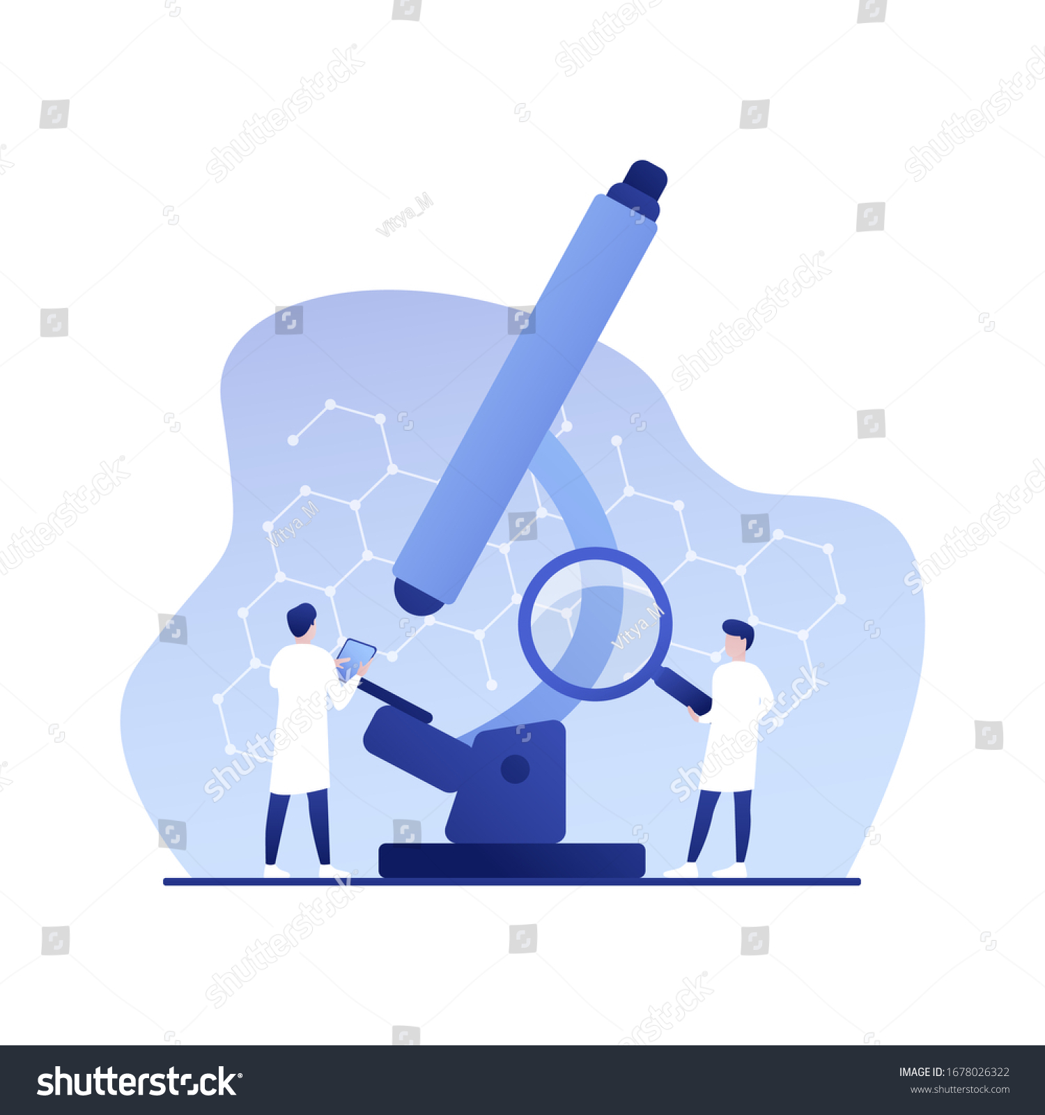 Cartoond Male Doctors Characters Clipboard Stand Stock Vector Royalty