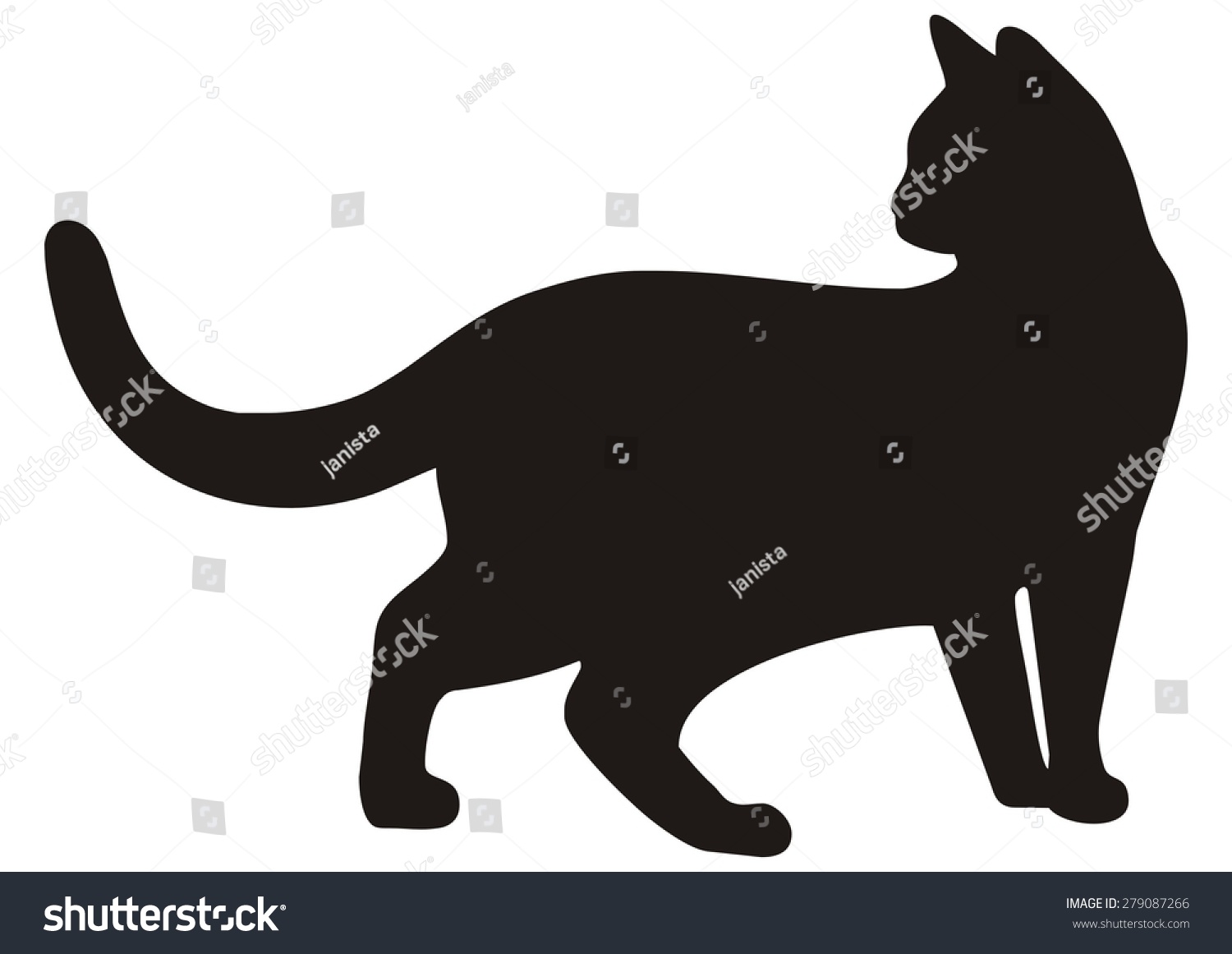 Cat, Black Silhouette, Vector Icon - 279087266 : Shutterstock