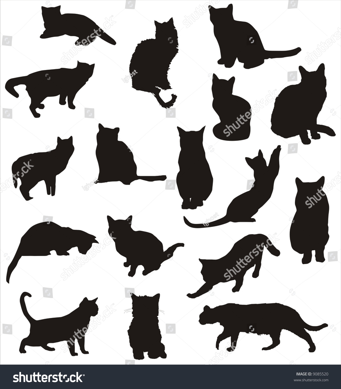 cat vector shapes stock vector 9085520 shutterstock cat shape