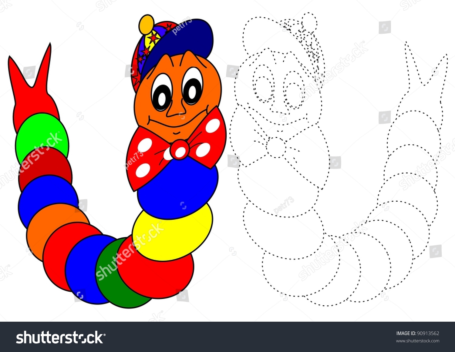 Caterpillar - Coloring Book Stock Vector Illustration 90913562