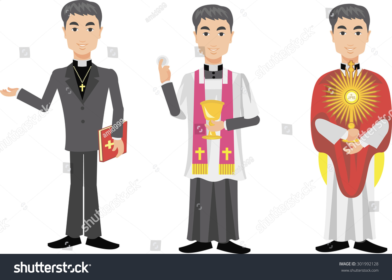 Catholic Priest Stock Vector Illustration 301992128 : Shutterstock