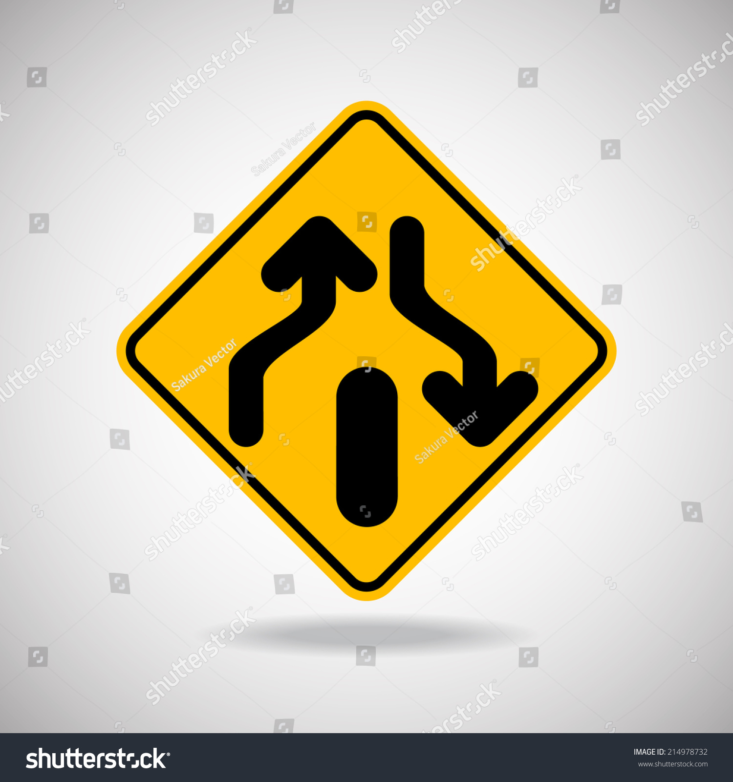 Caution Sign Road Vector Illustration Stock Vector Royalty Free