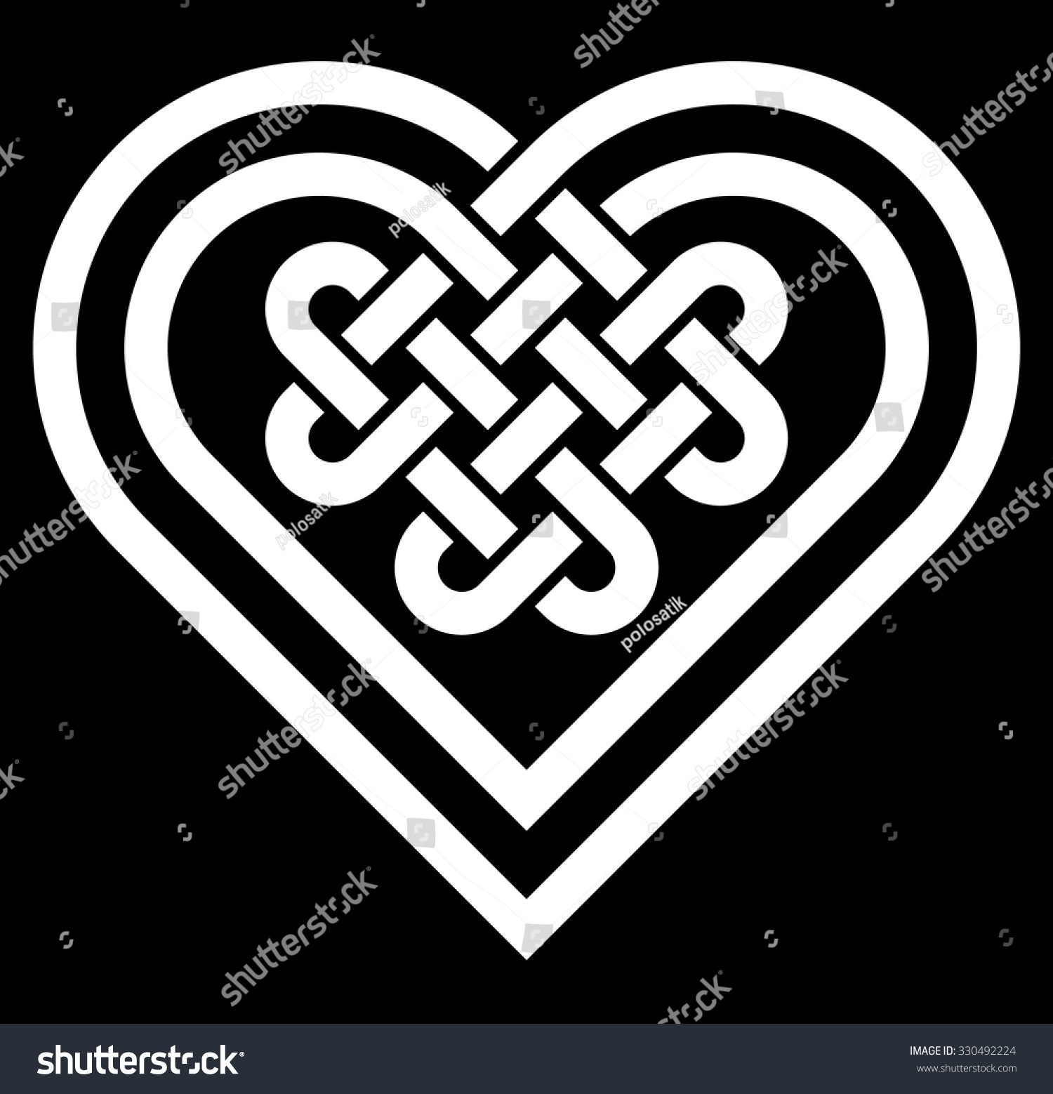 Celtic Heart Shape Knot Vector Illustration Stock Vector 330492224