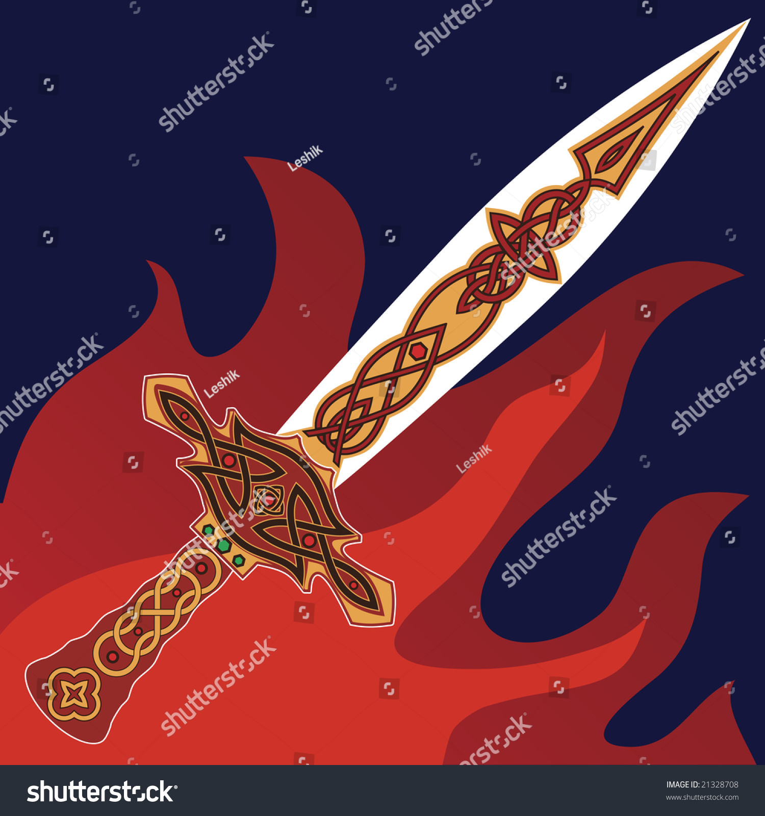 celtic-sword-decorated-by-ancient-knots-stock-vector-illustration