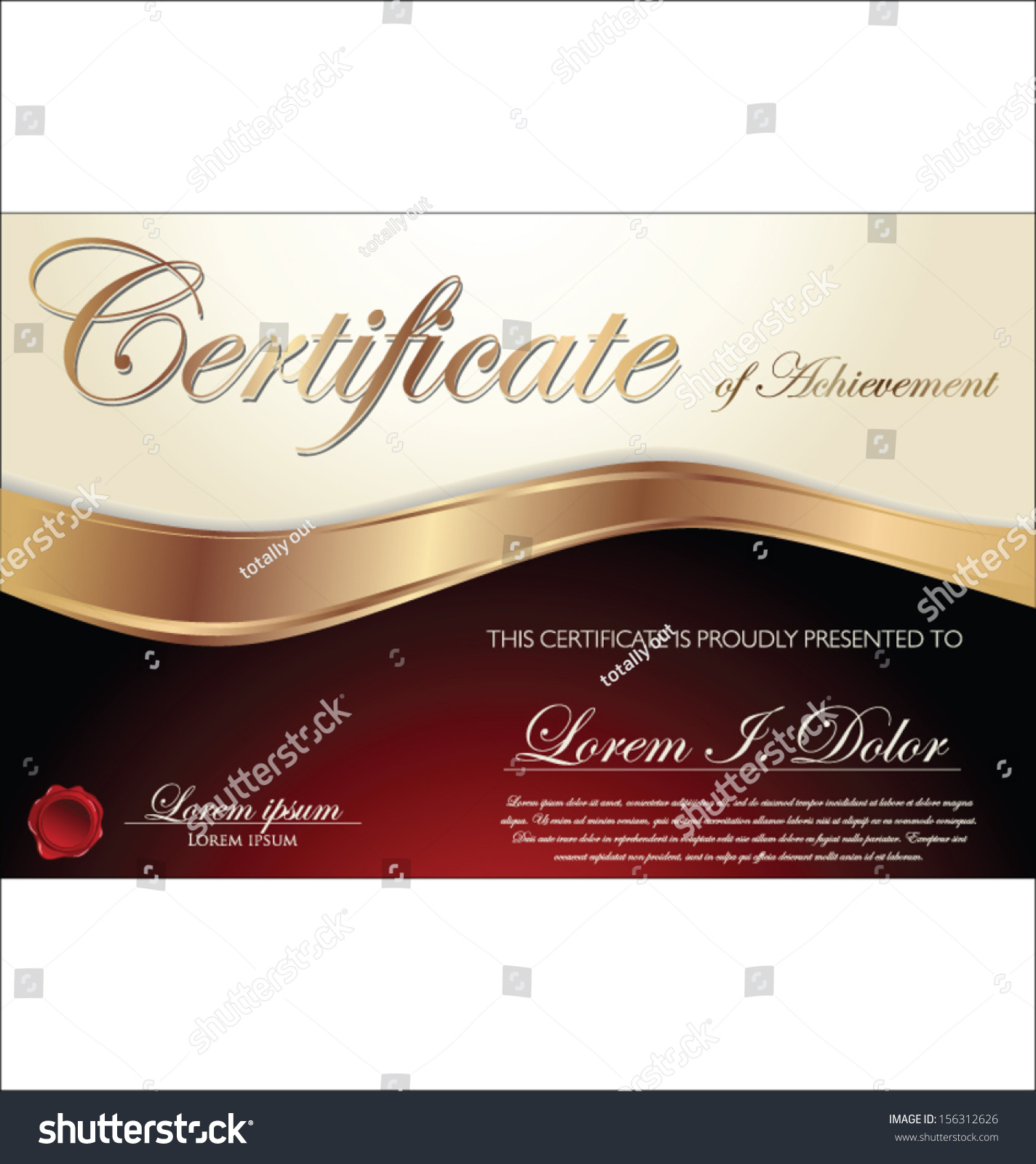 Certificate Template Stock Vector Illustration 156312626 : Shutterstock