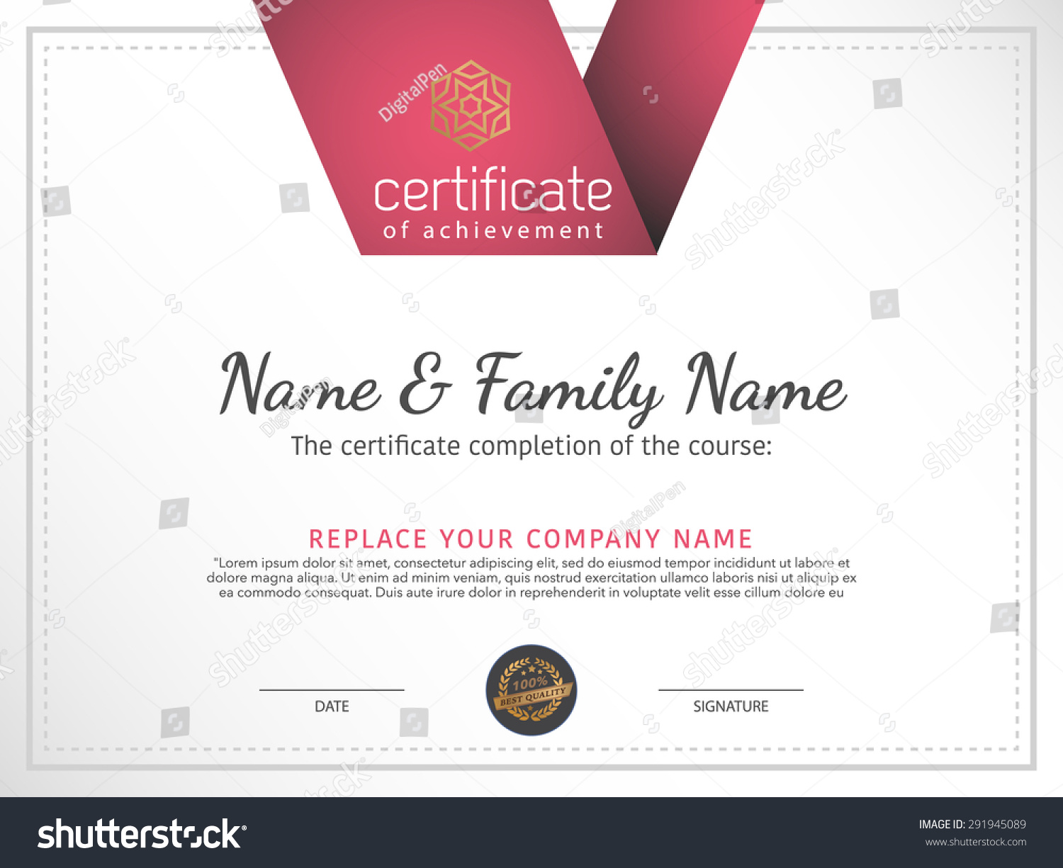 Certificate template Certificate template