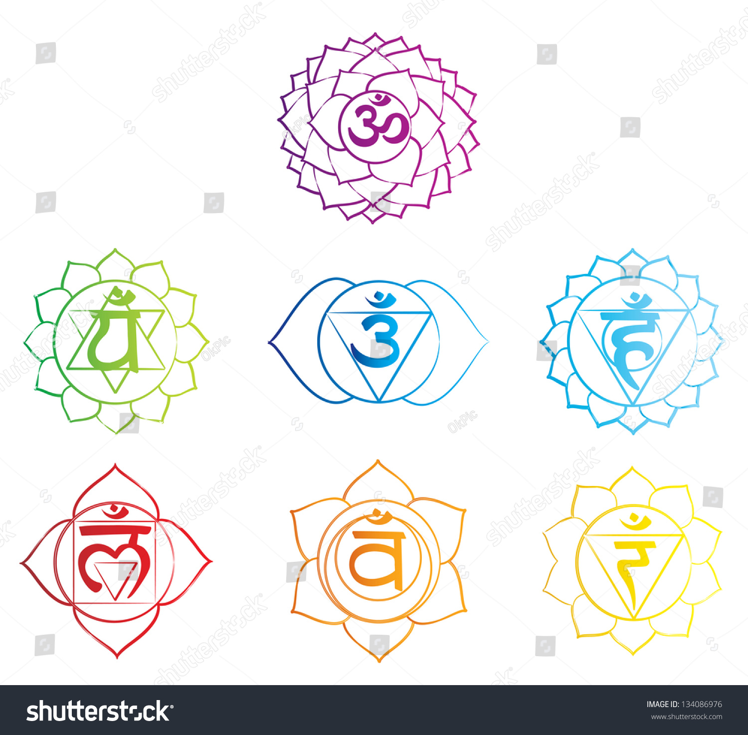 Chakra Symbol Vector Stock Vector 134086976 - Shutterstock