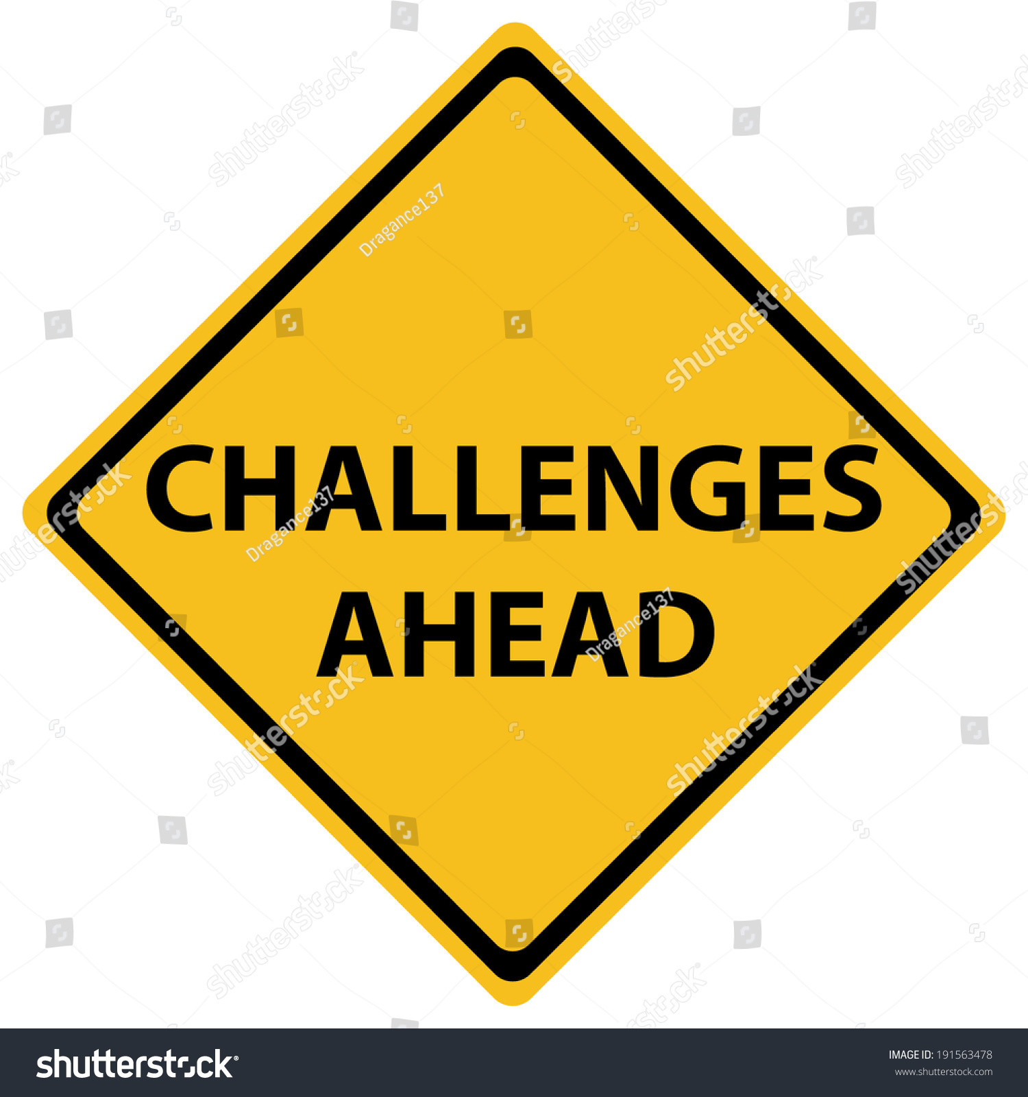 Challenges Ahead Road Sign Illustration Design Stock Vector 191563478
