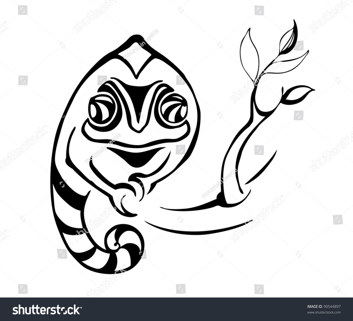 Chameleon Stock Vector Illustration 90544897 : Shutterstock