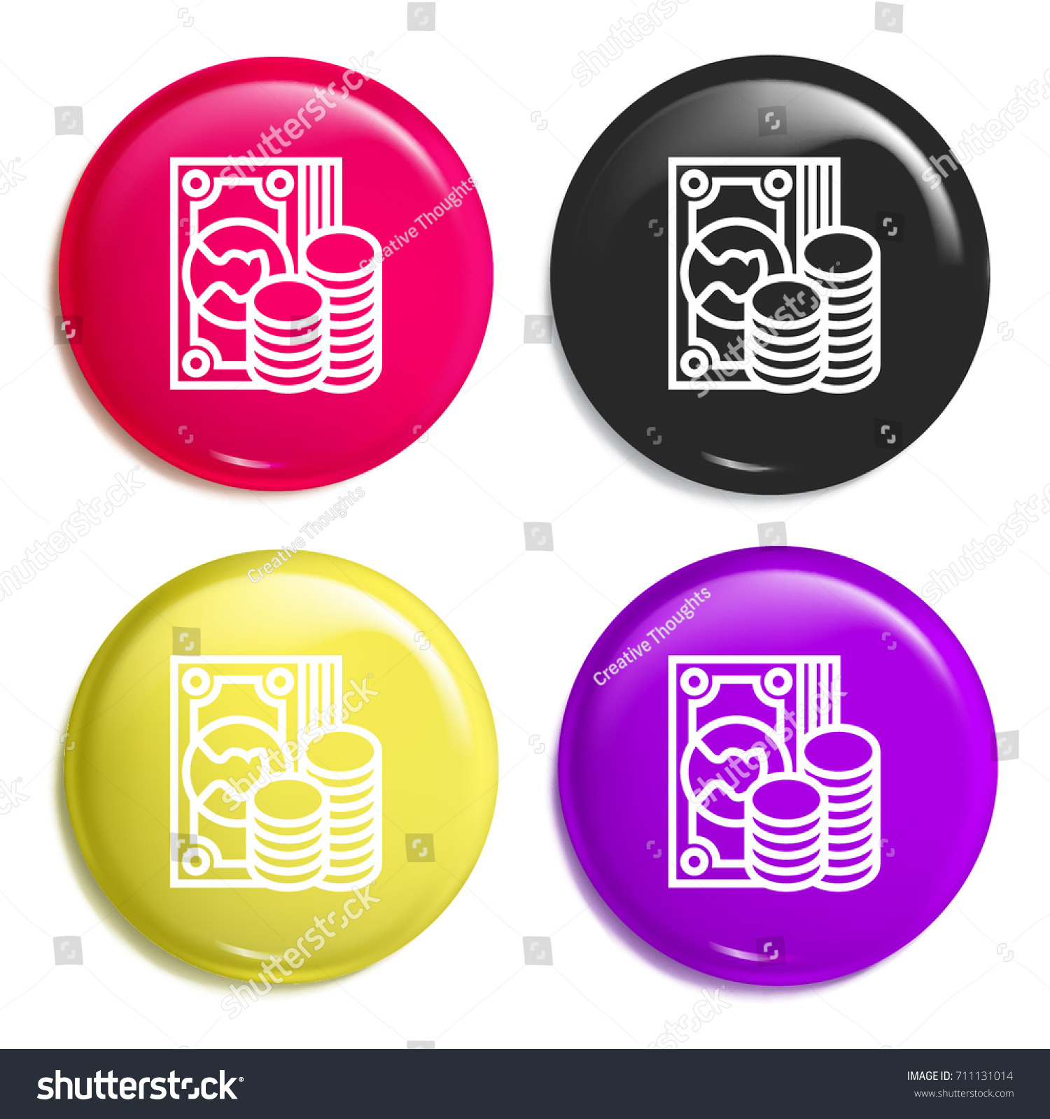 Change Multi Color Glossy Badge Icon Stock Vector Royalty Free