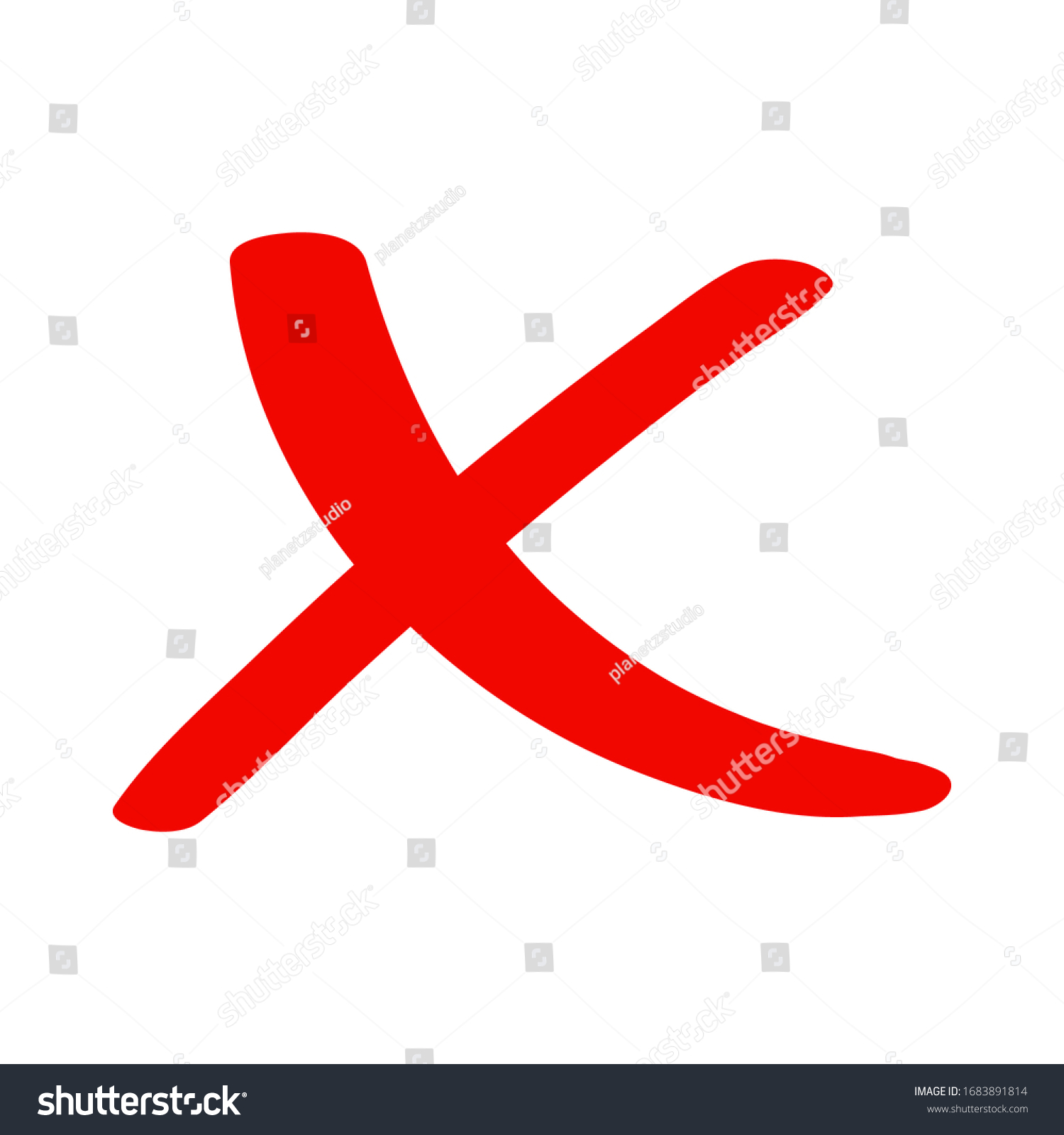 Check Mark Icon Red Cross Flat Stock Vector Royalty Free 1683891814