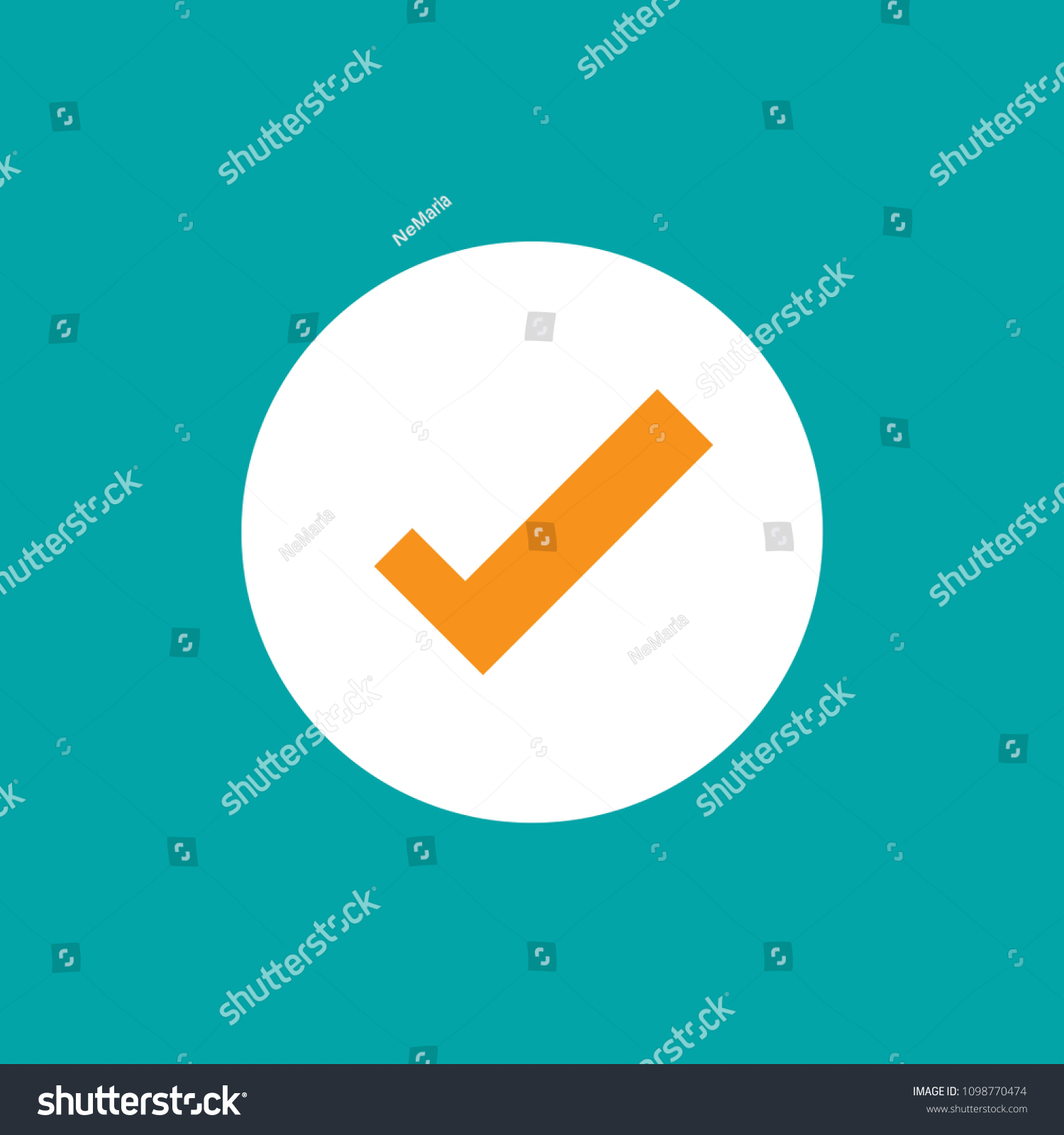 Check Mark Valid Seal Icon Orange เวกเตอรสตอก ปลอดคาลขสทธ