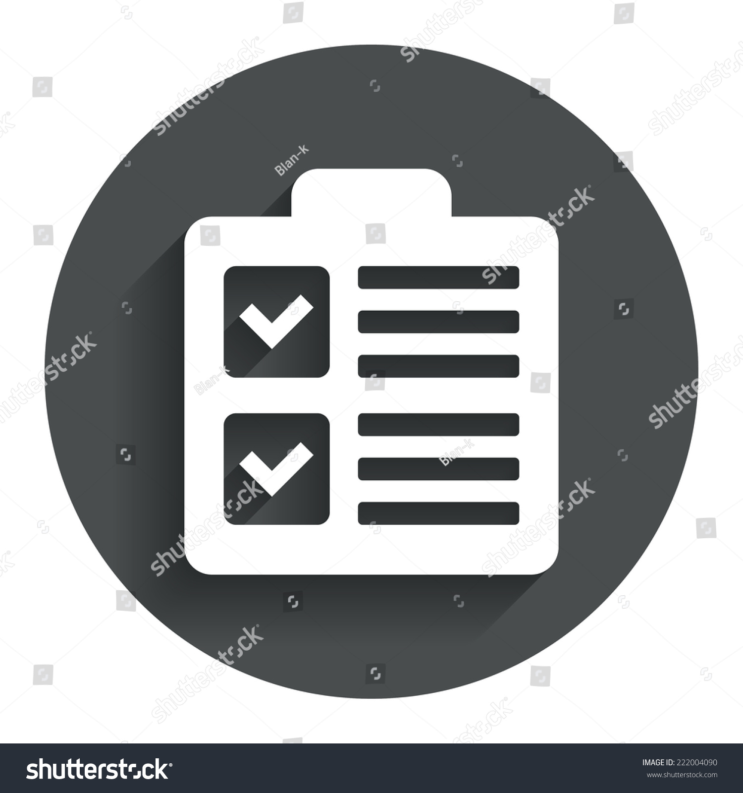 Checklist Sign Icon Control List Symbol Survey Poll Or Questionnaire