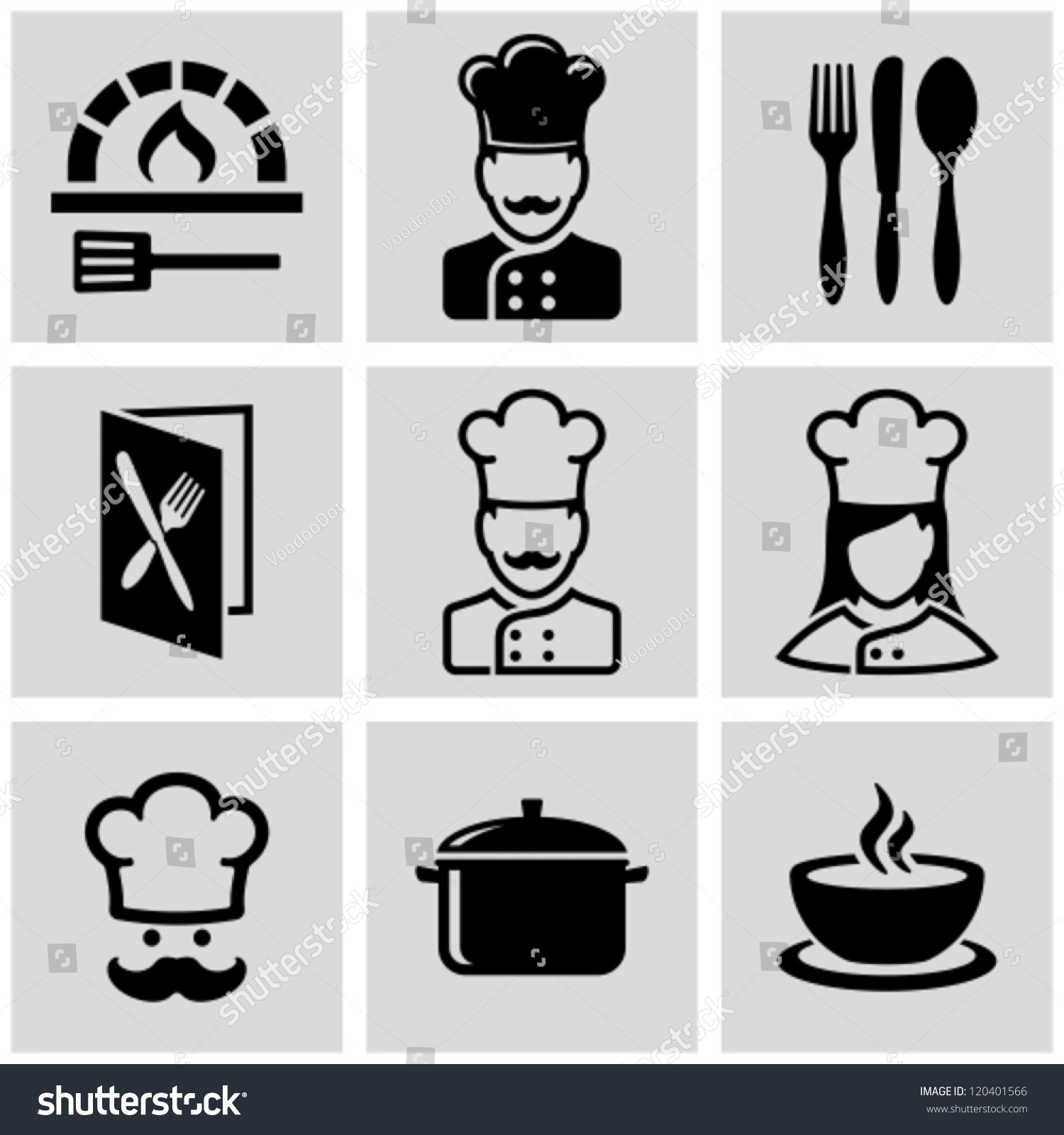 Chef Icons Stock Vector 120401566 Shutterstock