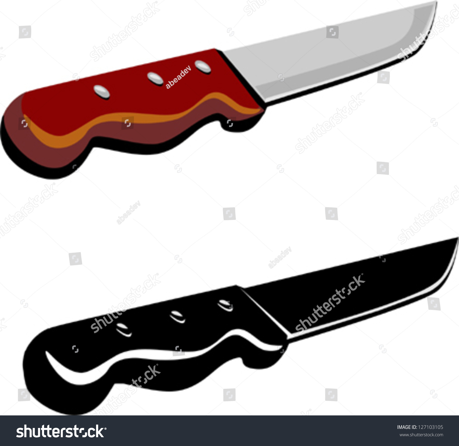 Chef Knife Stock Vector Illustration 127103105 : Shutterstock