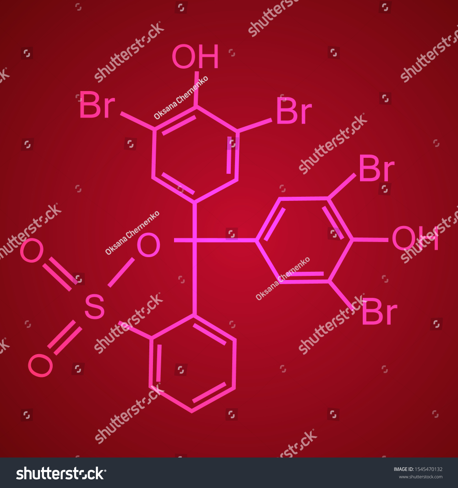 Chemical Formula Consisting Benzene Rings Hexagon Vector De Stock