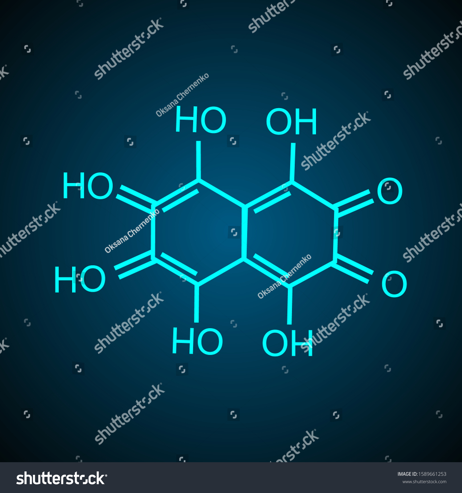 Chemical Formula Consisting Benzene Rings Hexagon Stock Vector Royalty