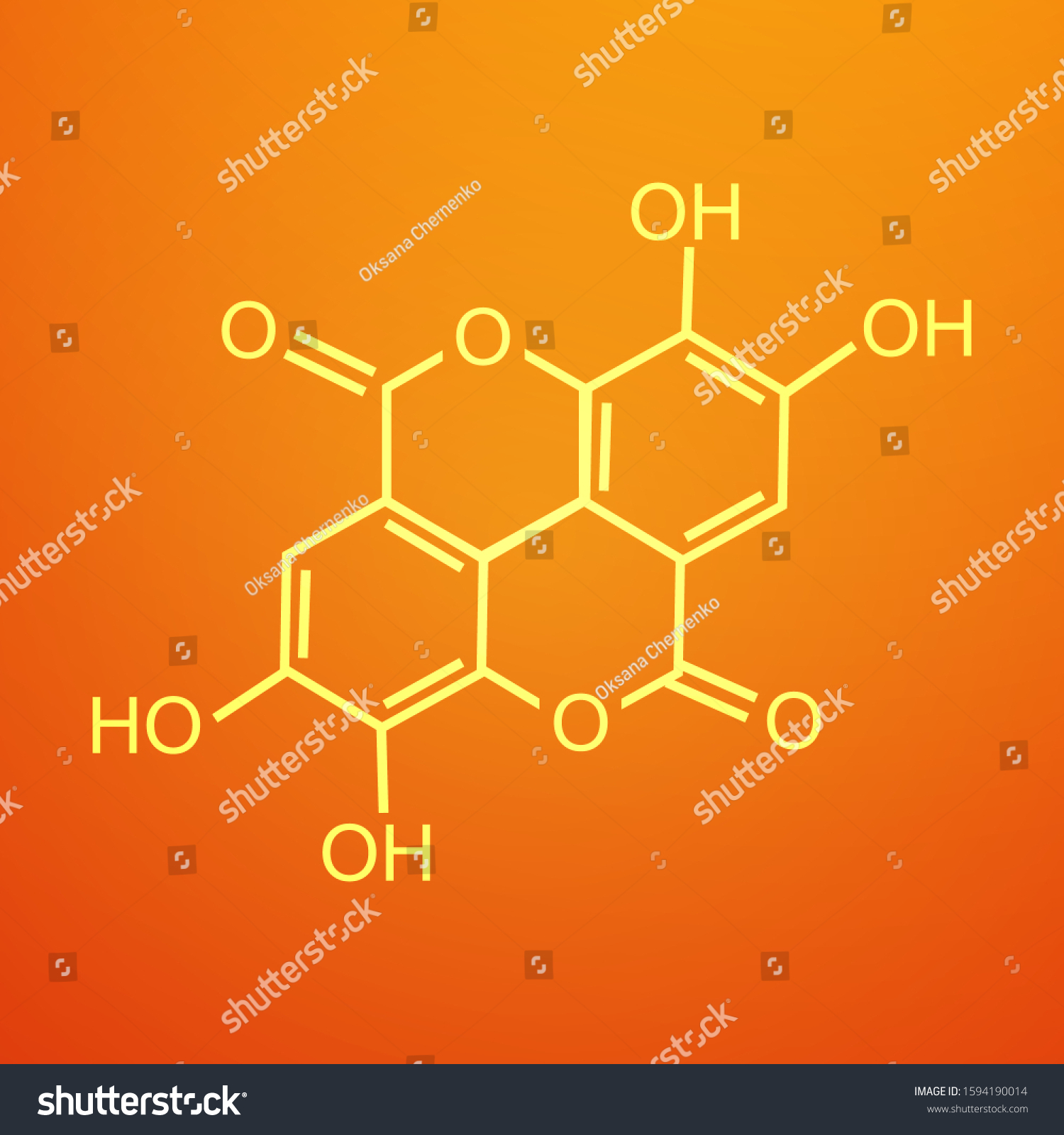 Chemical Formula Consisting Benzene Rings Hexagon Stock Vector Royalty