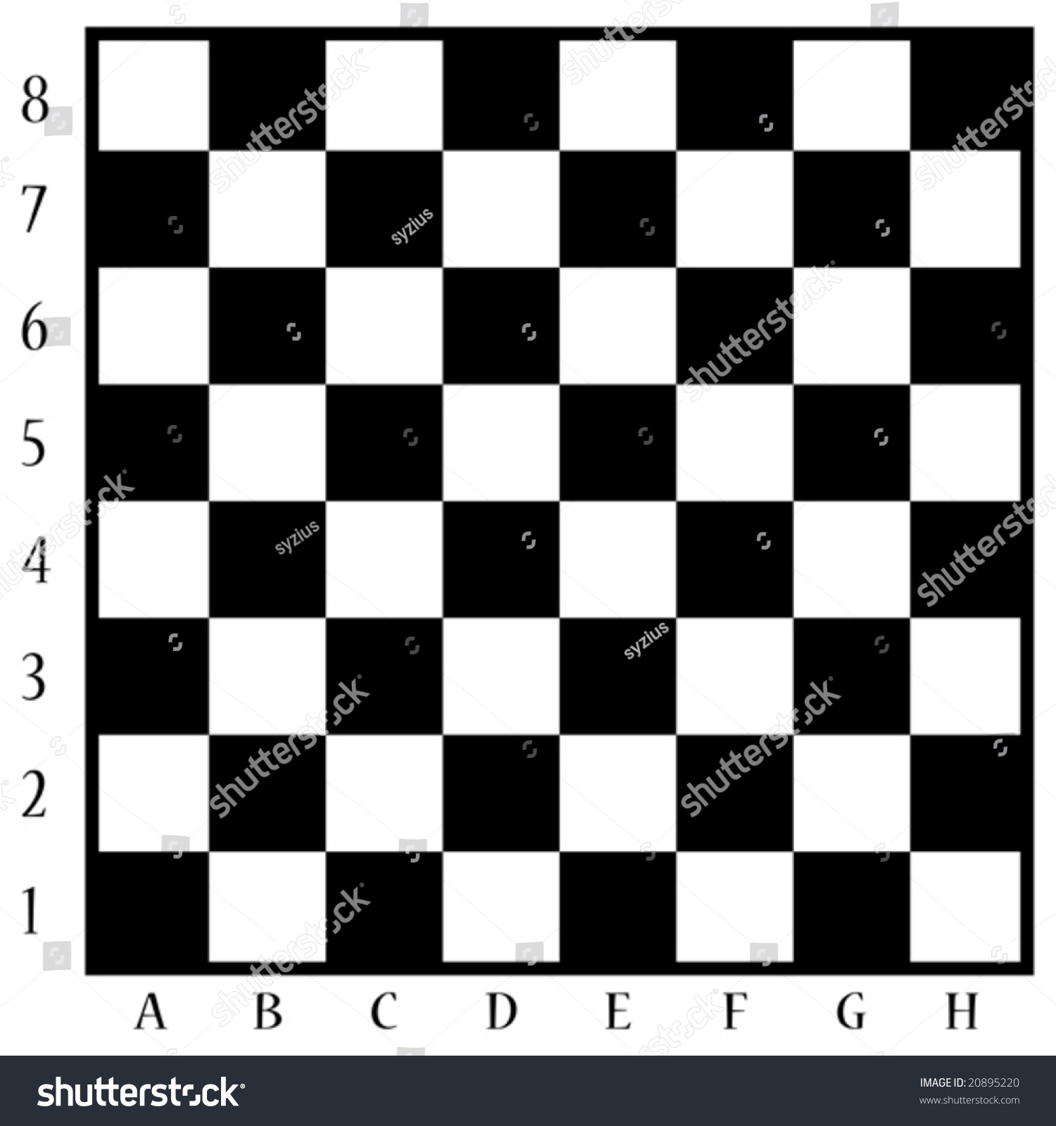 Chess board with numbers on the side