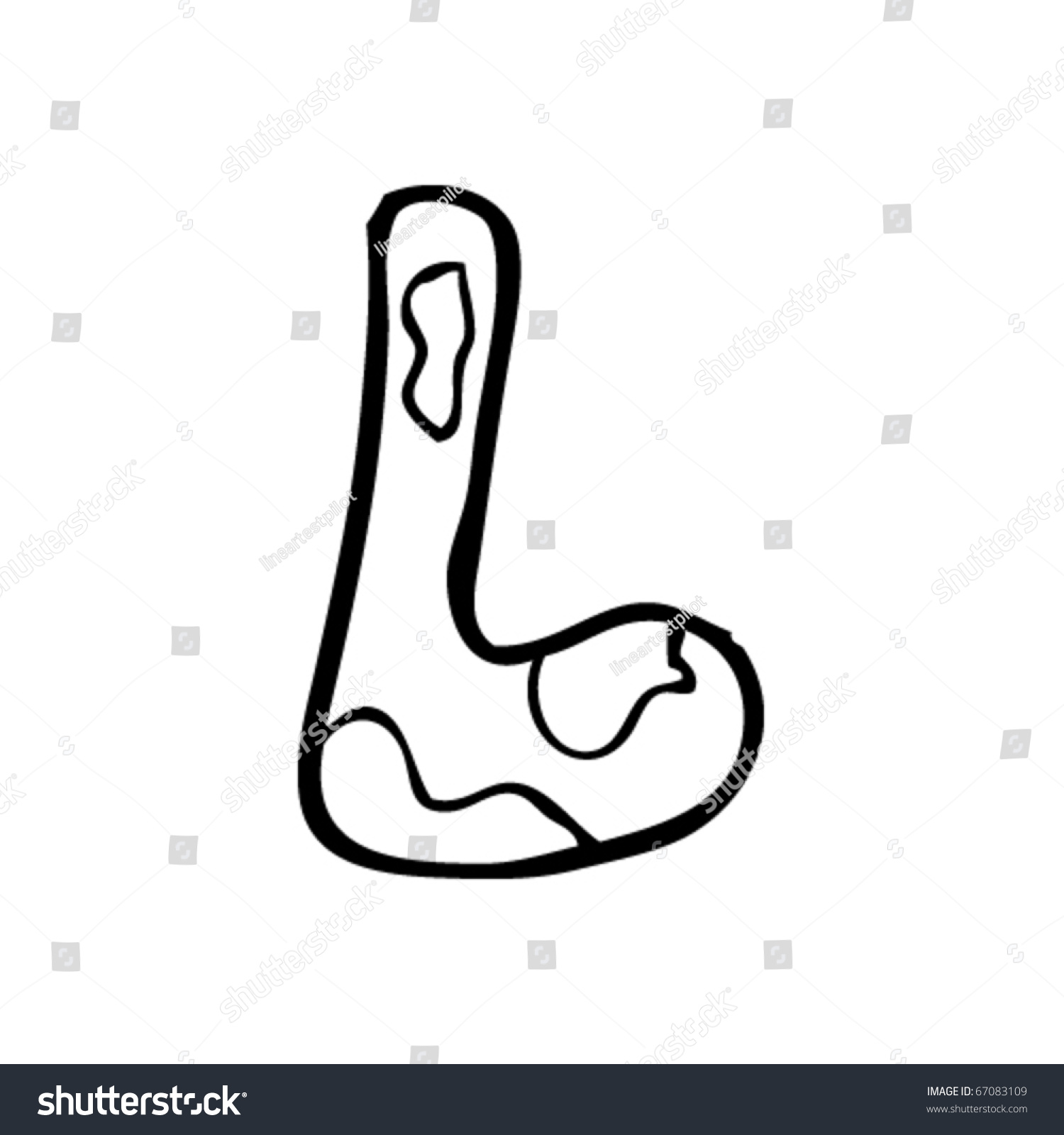 Child'S Drawing Of The Letter L Stock Vector Illustration 67083109