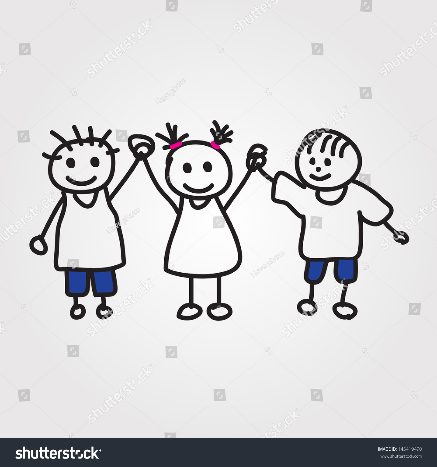 Children Vector Hand Drawn - 145419490 : Shutterstock