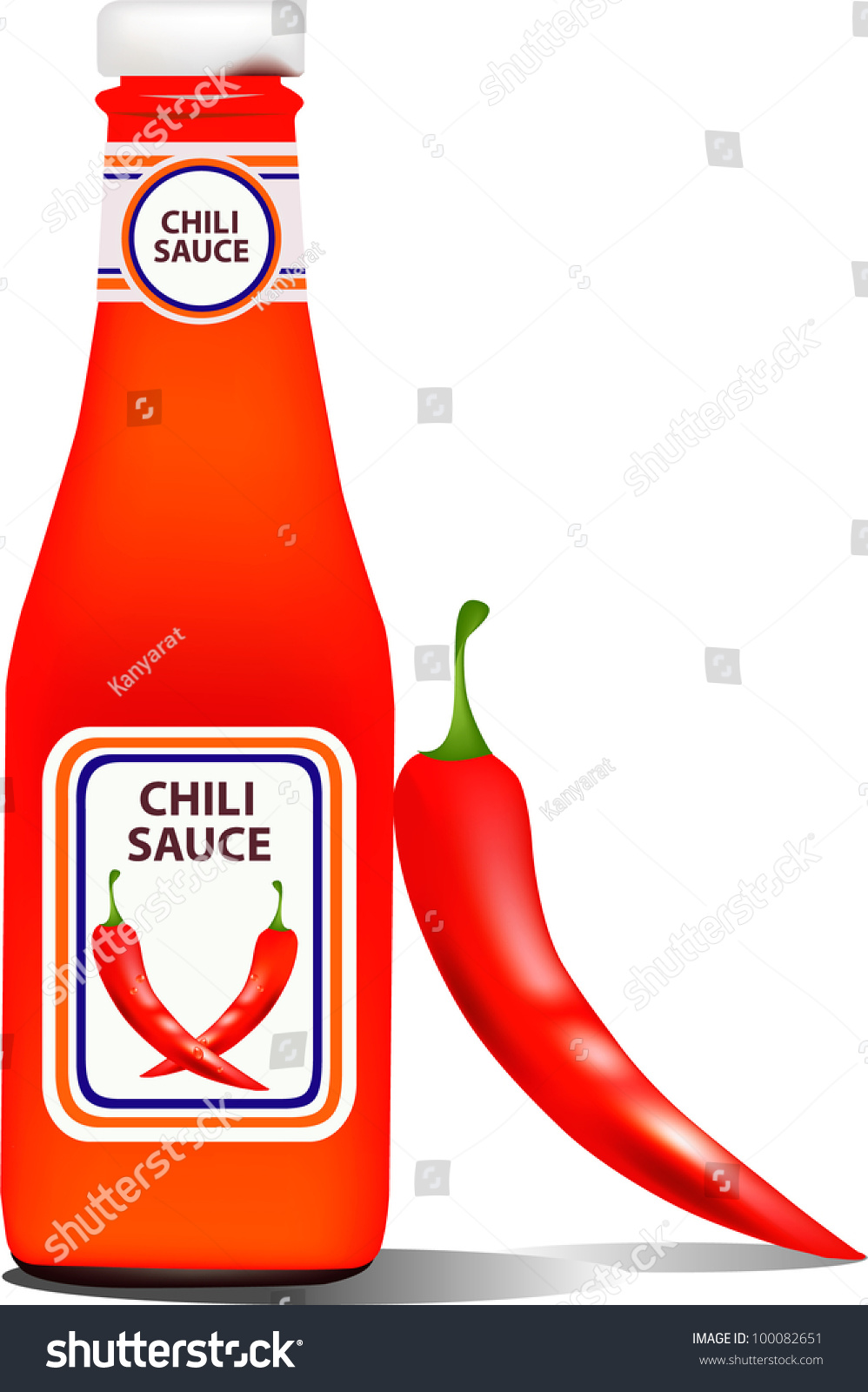 Chili Sauce Illustration Vector 100082651 Shutterstock 3115