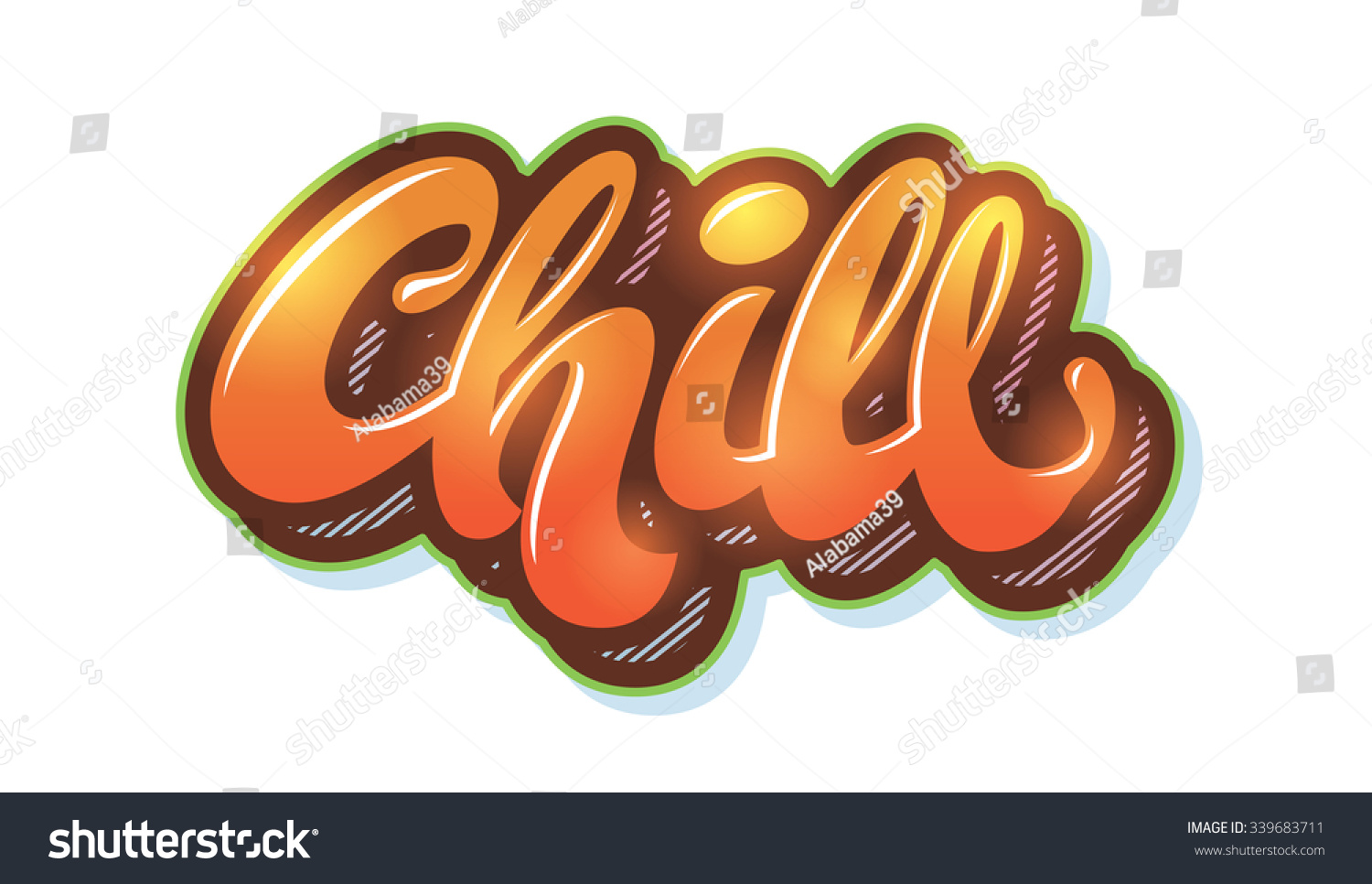 Chill Lettering Text Title Lettering Ilustración Vectorial En Stock