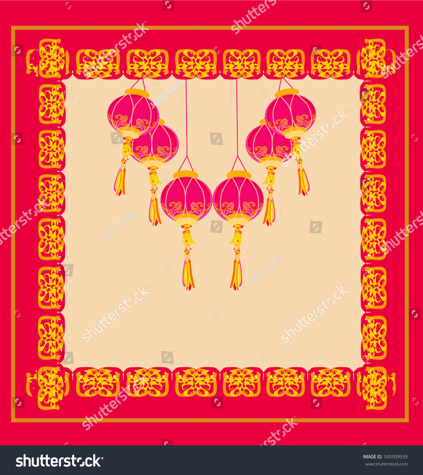 Chinese New Year Card Stock Vector Illustration 105509939 : Shutterstock