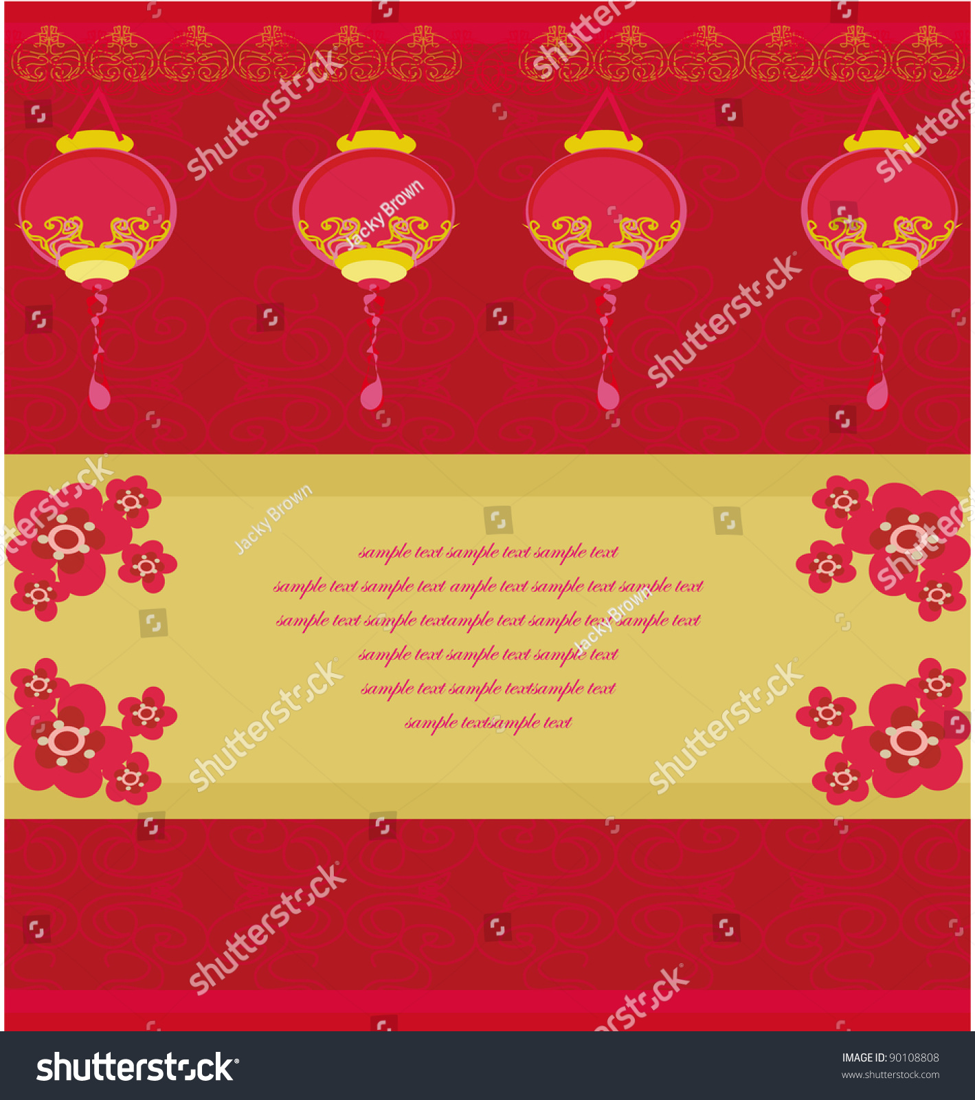 Chinese New Year Card, Vector - 90108808 : Shutterstock