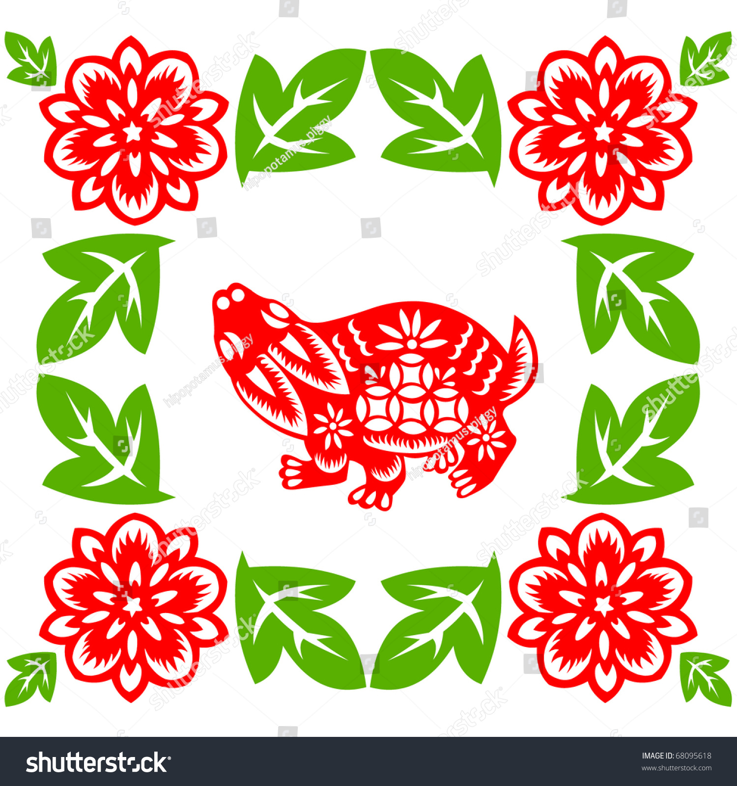 Chinese New Year Rabbit Stock Vector 68095618 - Shutterstock