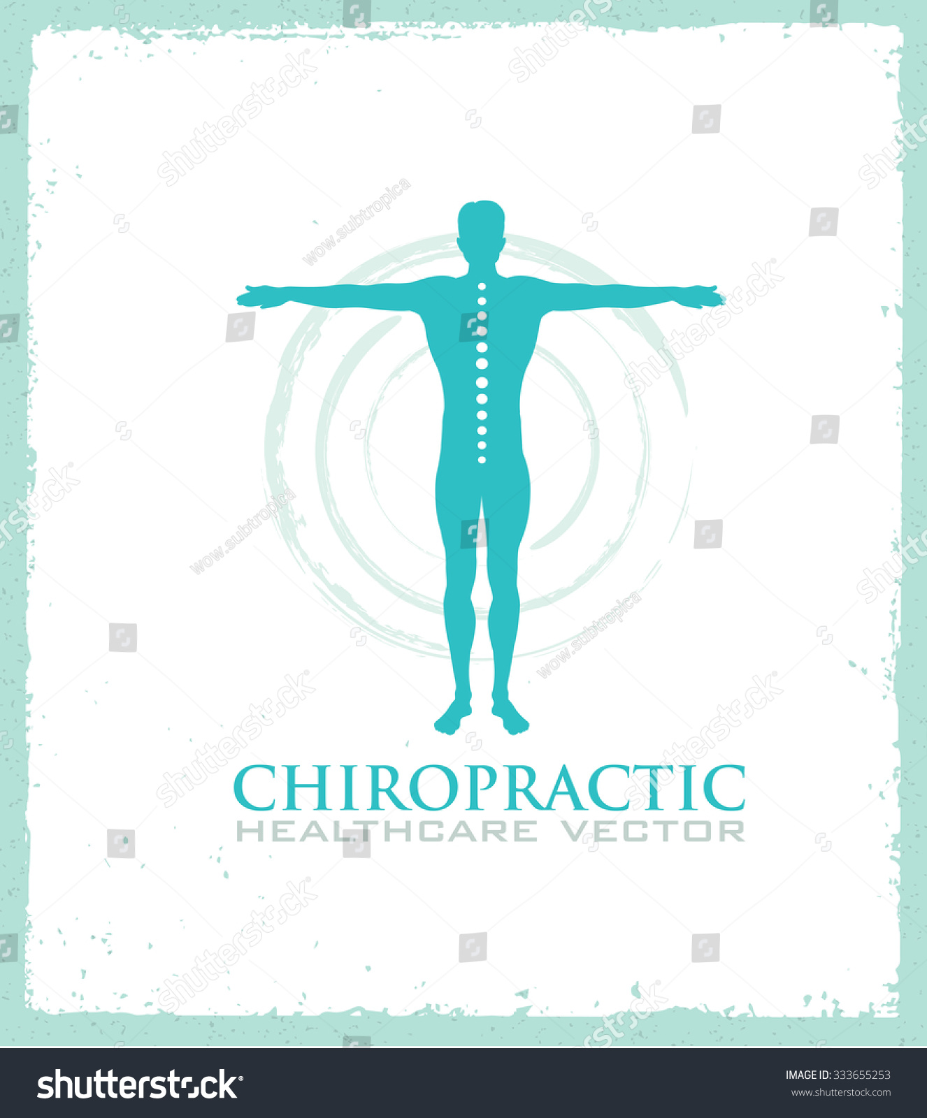 Chiropractic Spine Healthcare Vector Design Element. Man Silhouette On ...