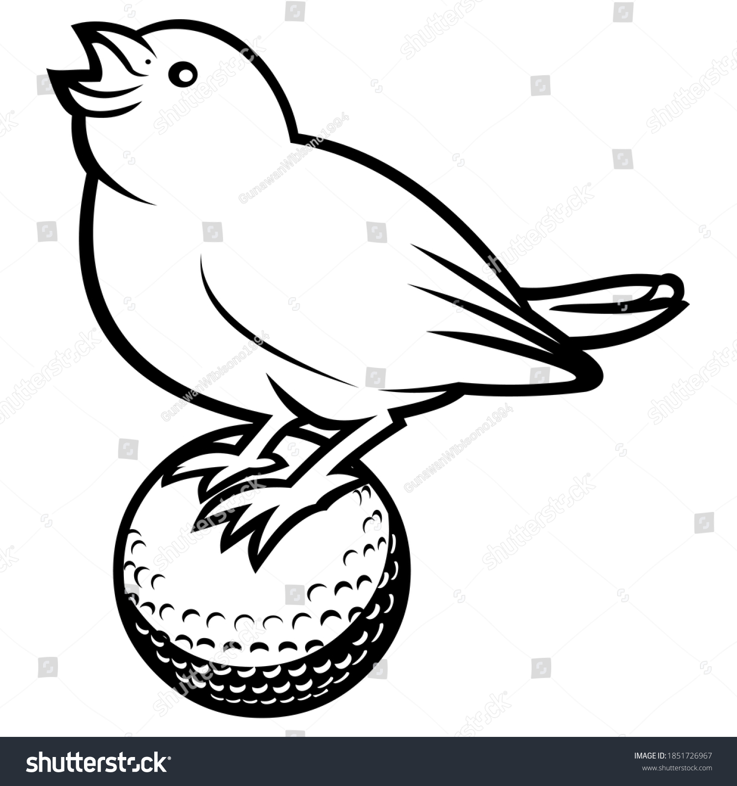 Chirping Bird Vector On Golf Ball Stock Vector Royalty Free