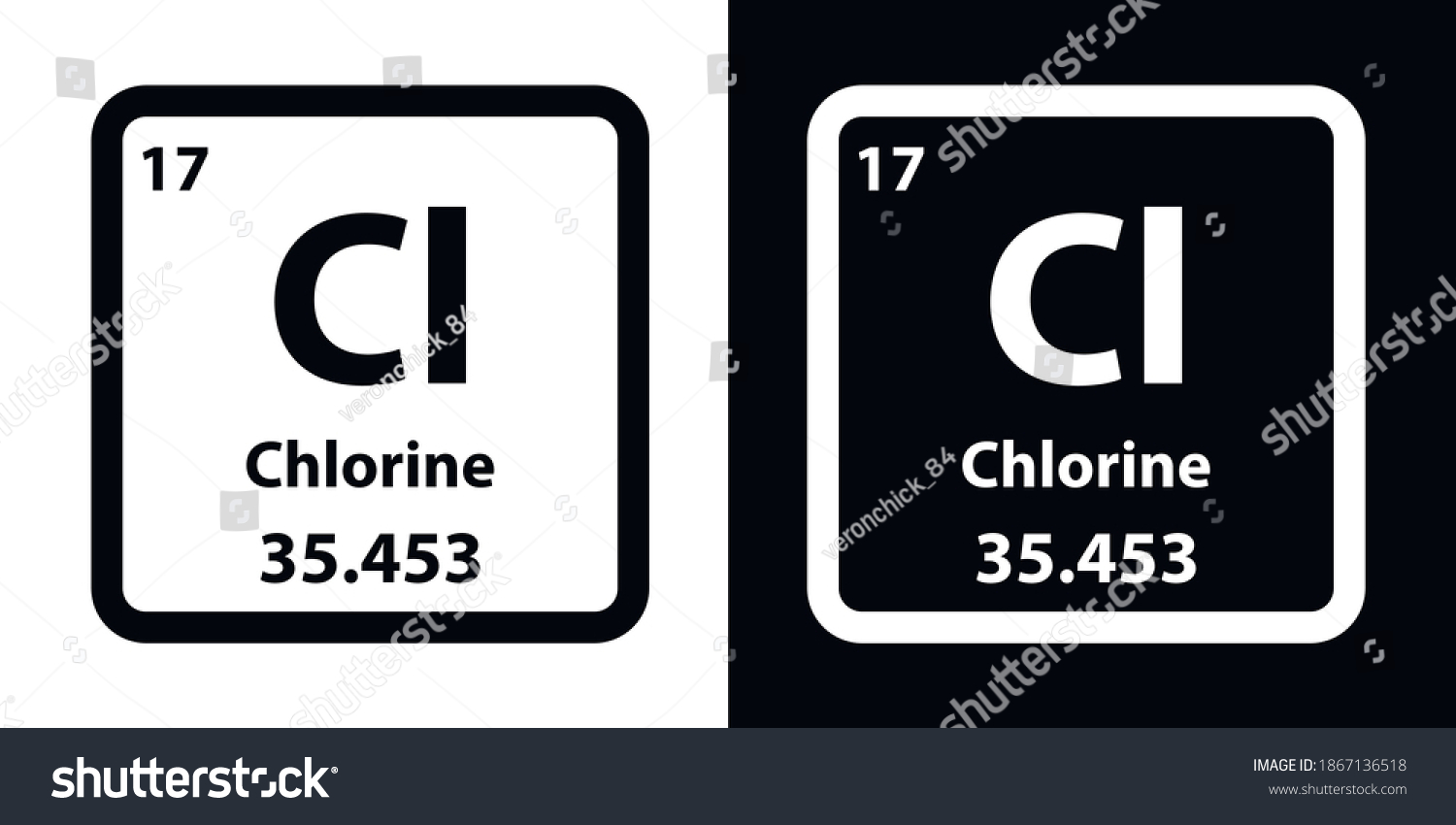 Chlorine Cl Chemical Element Icon Chemical Stock Vector Royalty Free