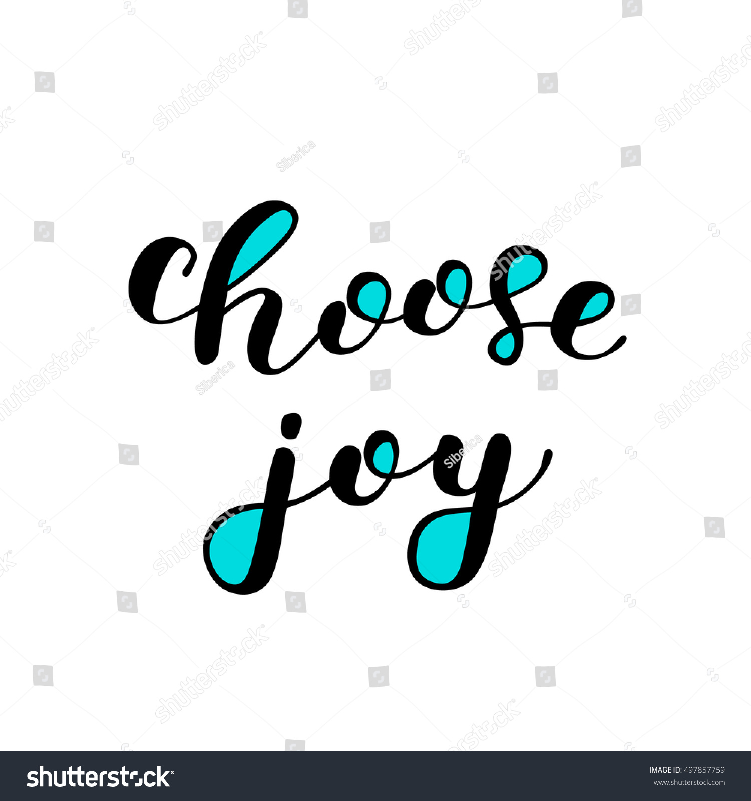 Choose Joy Brush Hand Lettering Inspiring Stock Vector Royalty Free