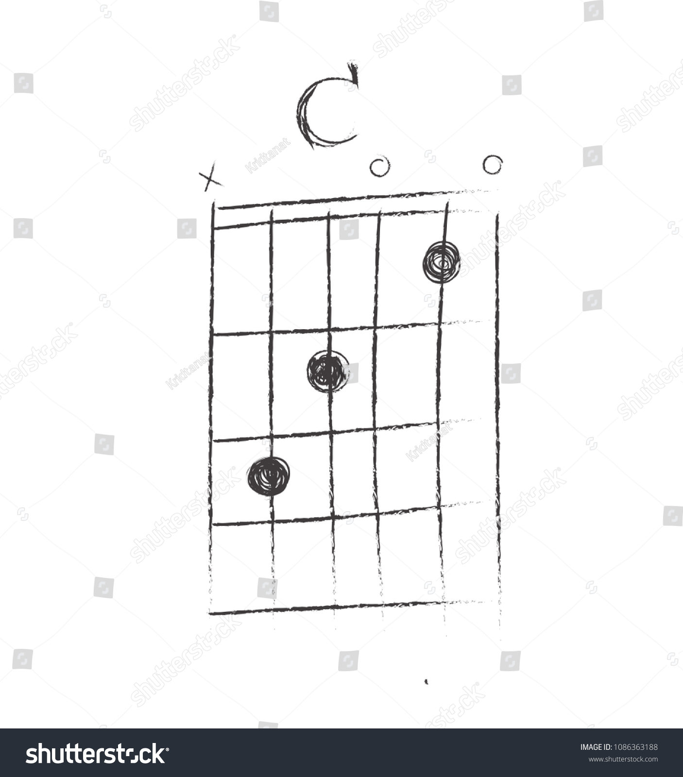 Chord Diagram Tab Tabulation Finger Chart Stock Vektor Royaltyfri