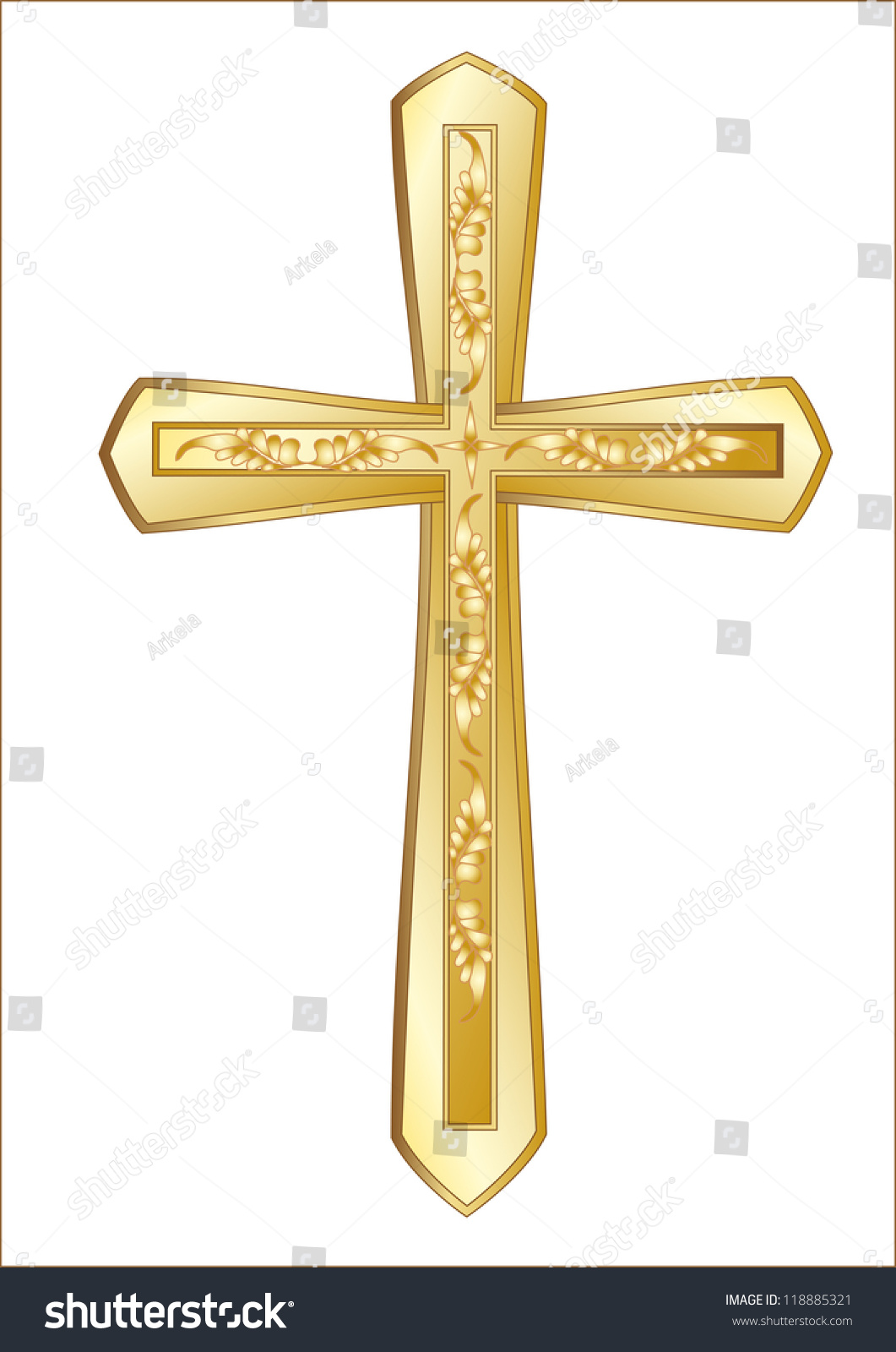 Christian Cross Isolated On The White Background Stock Vector 