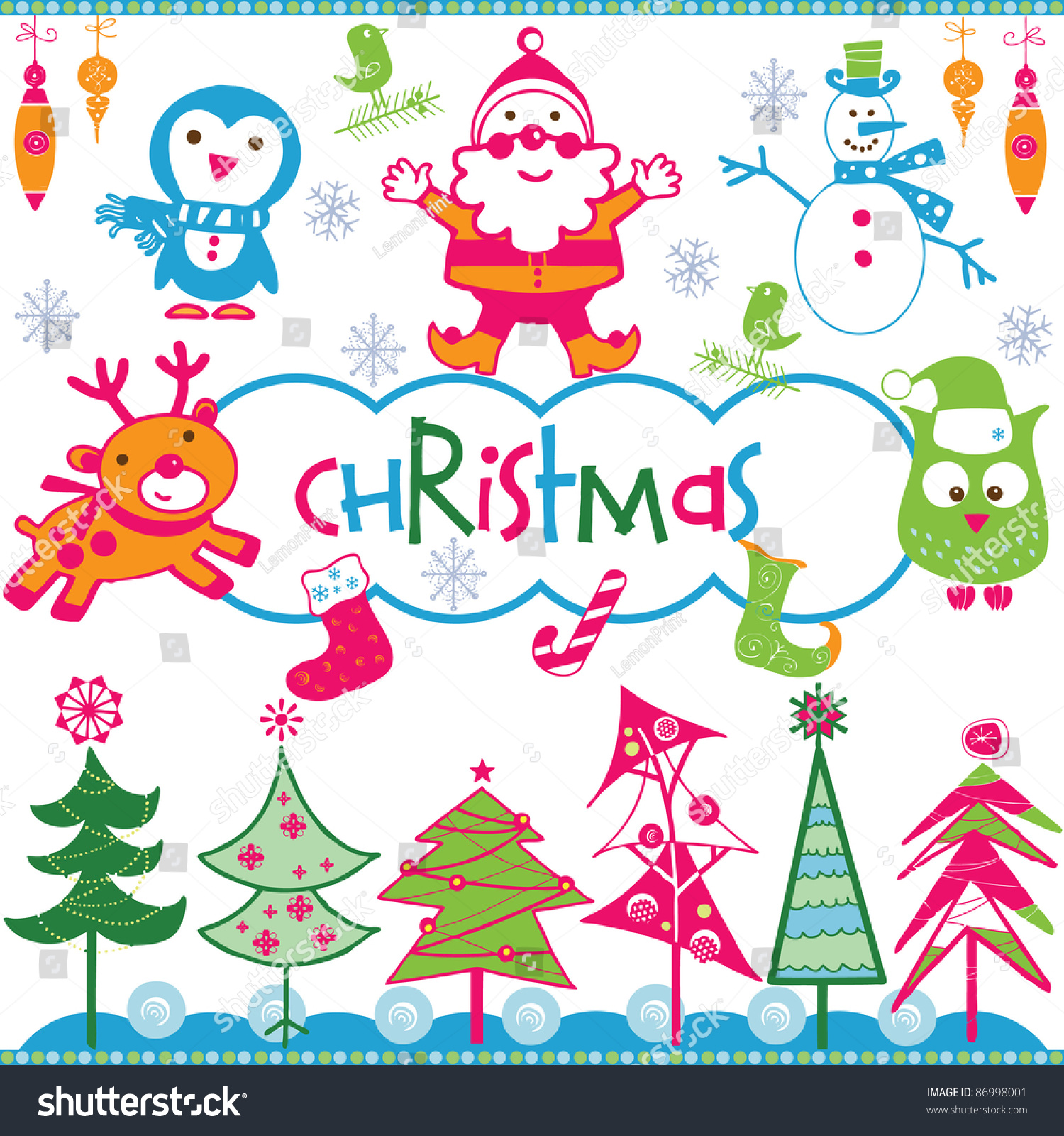 Christmas Background Stock Vector Illustration 86998001 : Shutterstock