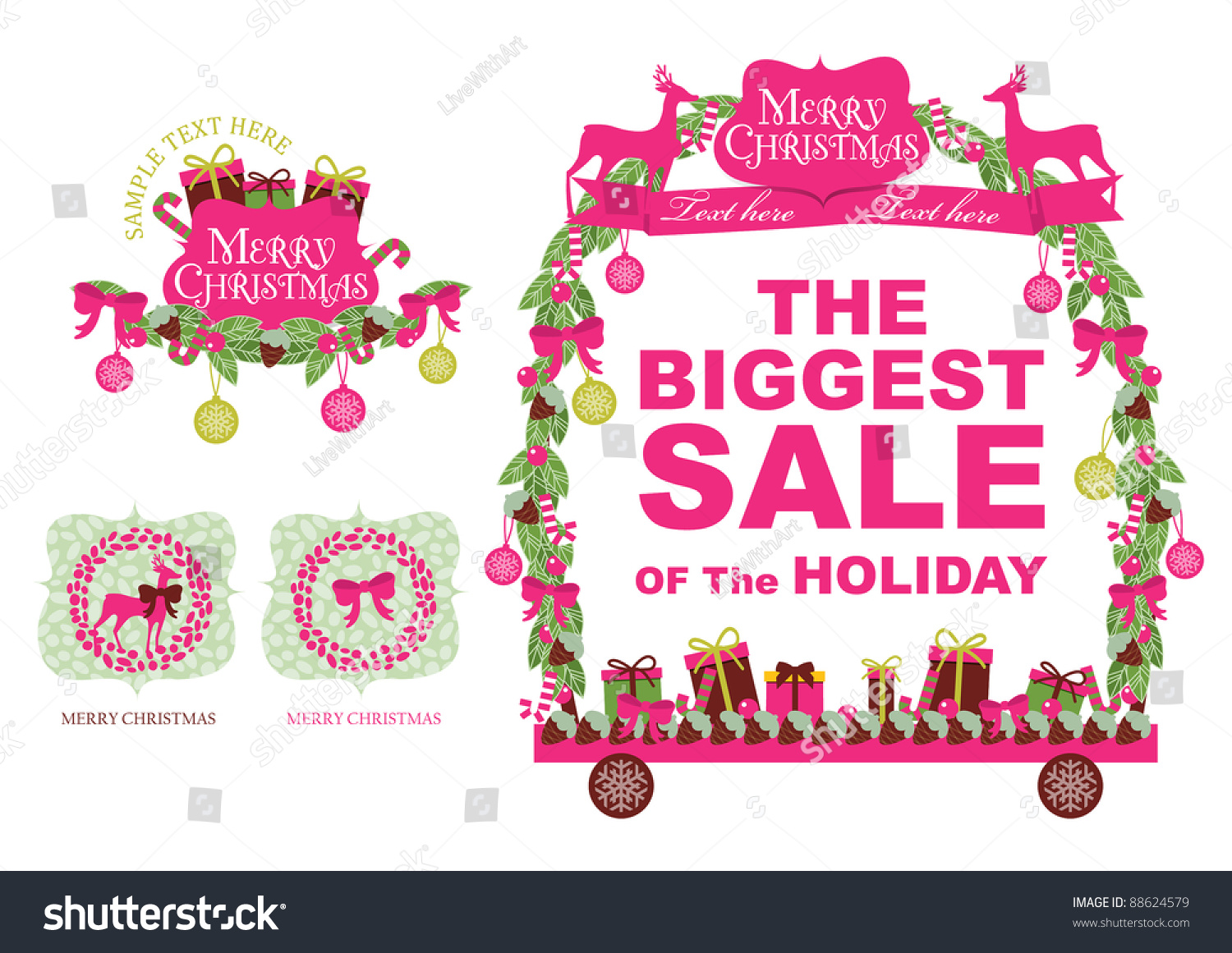 Christmas Background Vector - 88624579 : Shutterstock