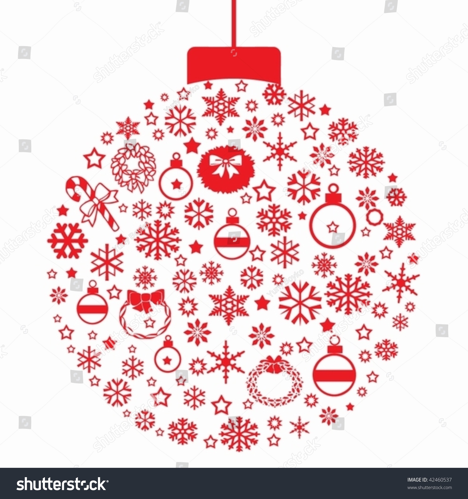 Christmas Ball On A White Background Stock Vector Illustration 42460537 : Shutterstock