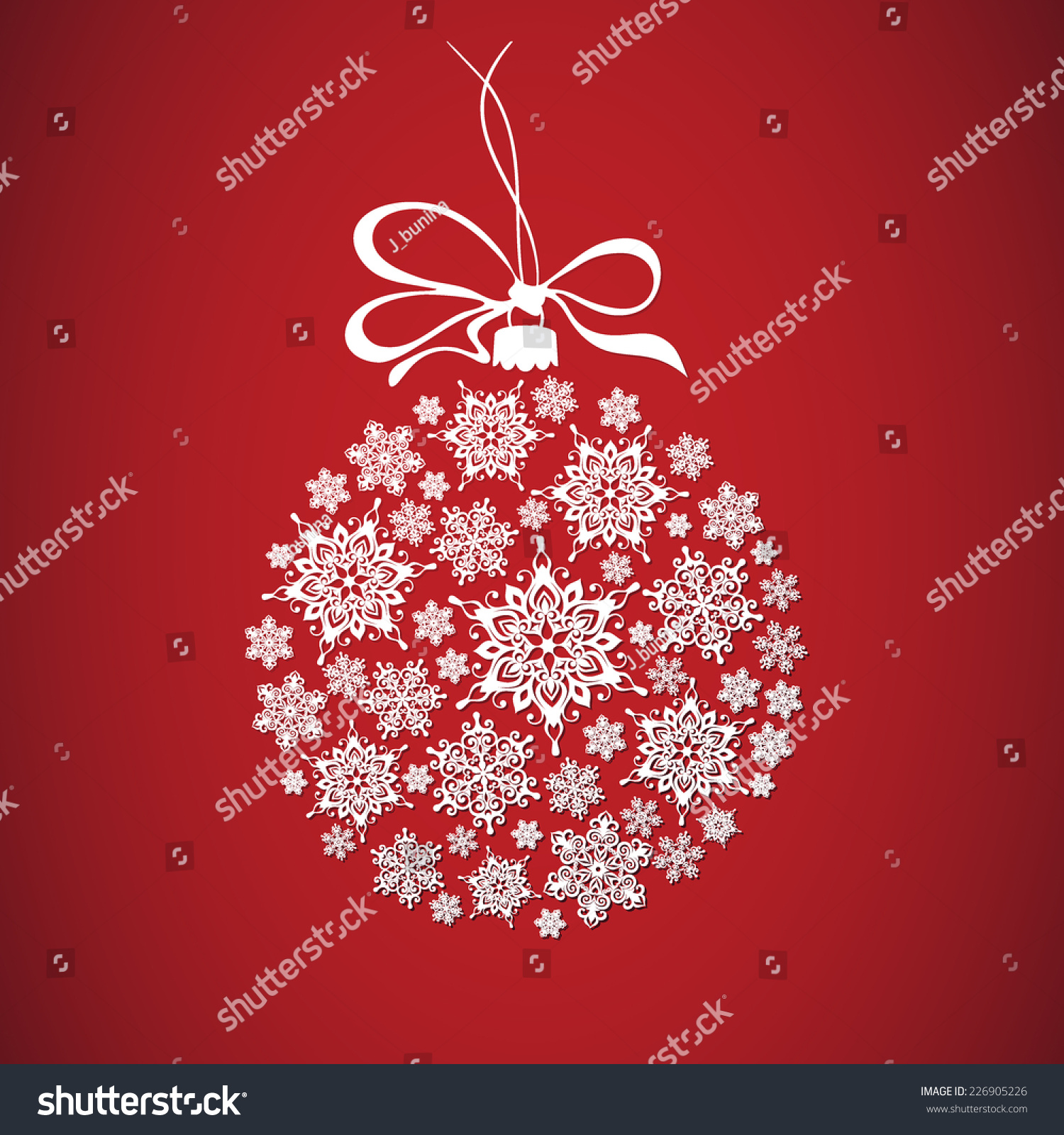 Christmas Ball With Snowflakes Vector Illustration