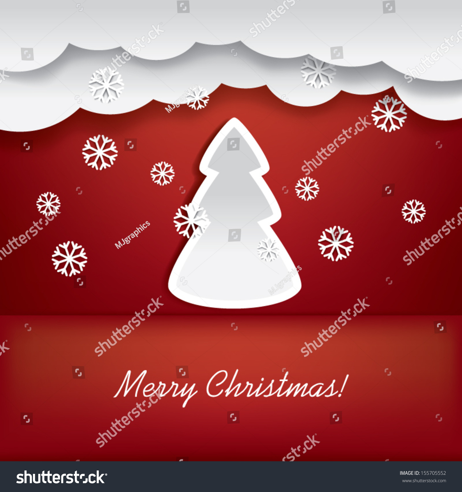 Christmas Card Vector Illustration With Space For Text - 155705552