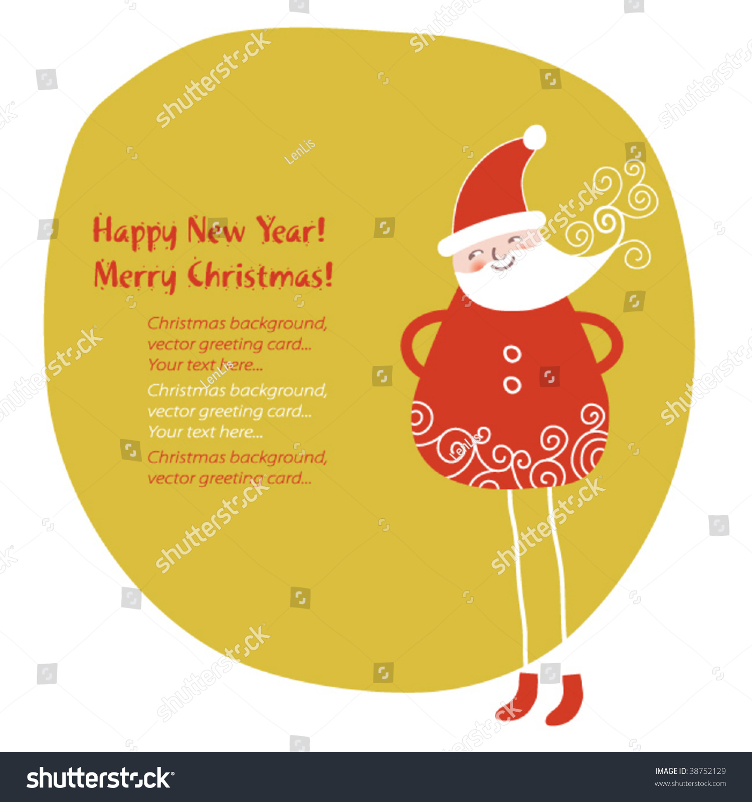 Christmas Card With Santa And Place For Your Text Stock Vector