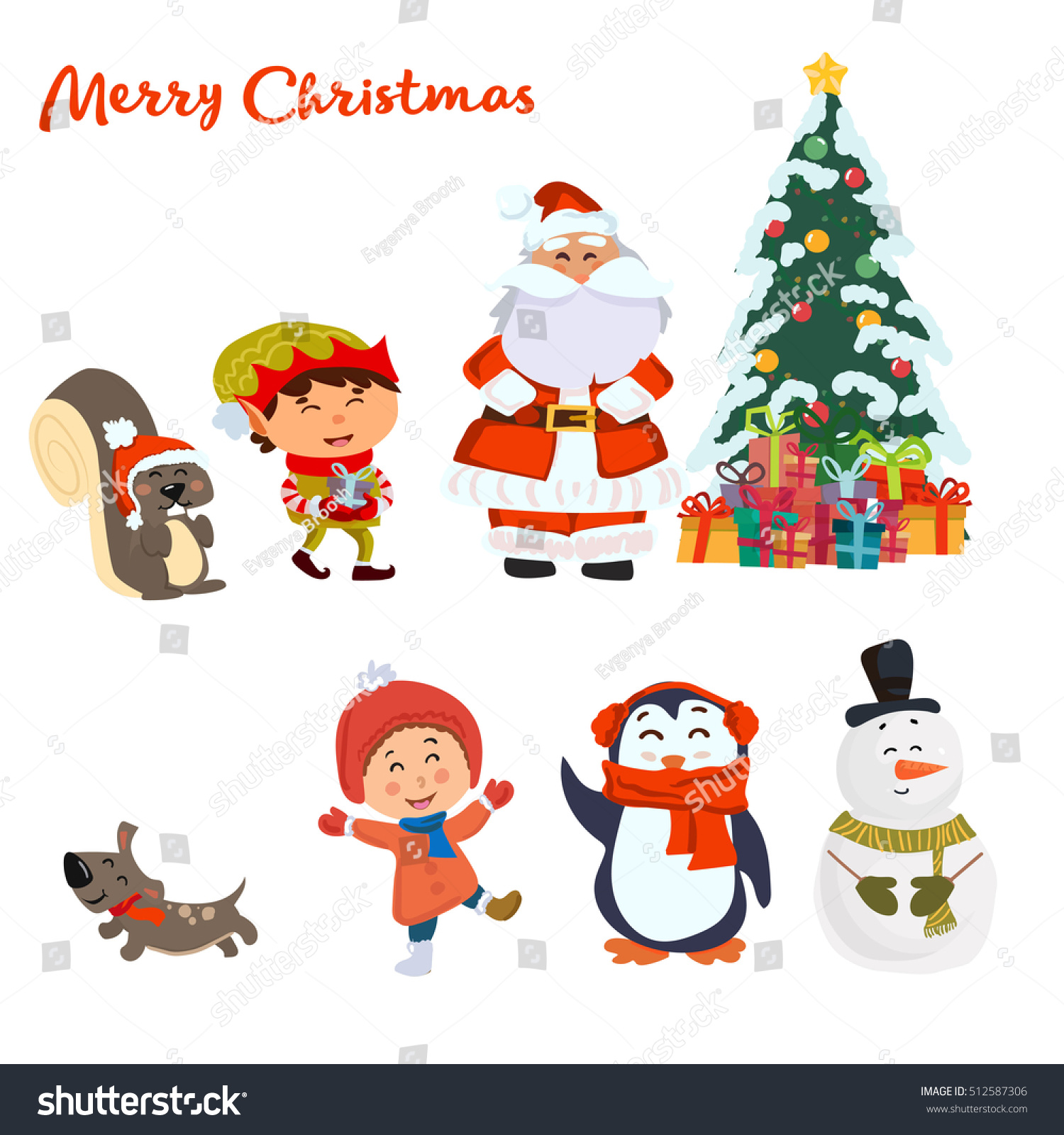 Christmas Cartoon .Vector ,Illustration Eps10 - 512587306 : Shutterstock