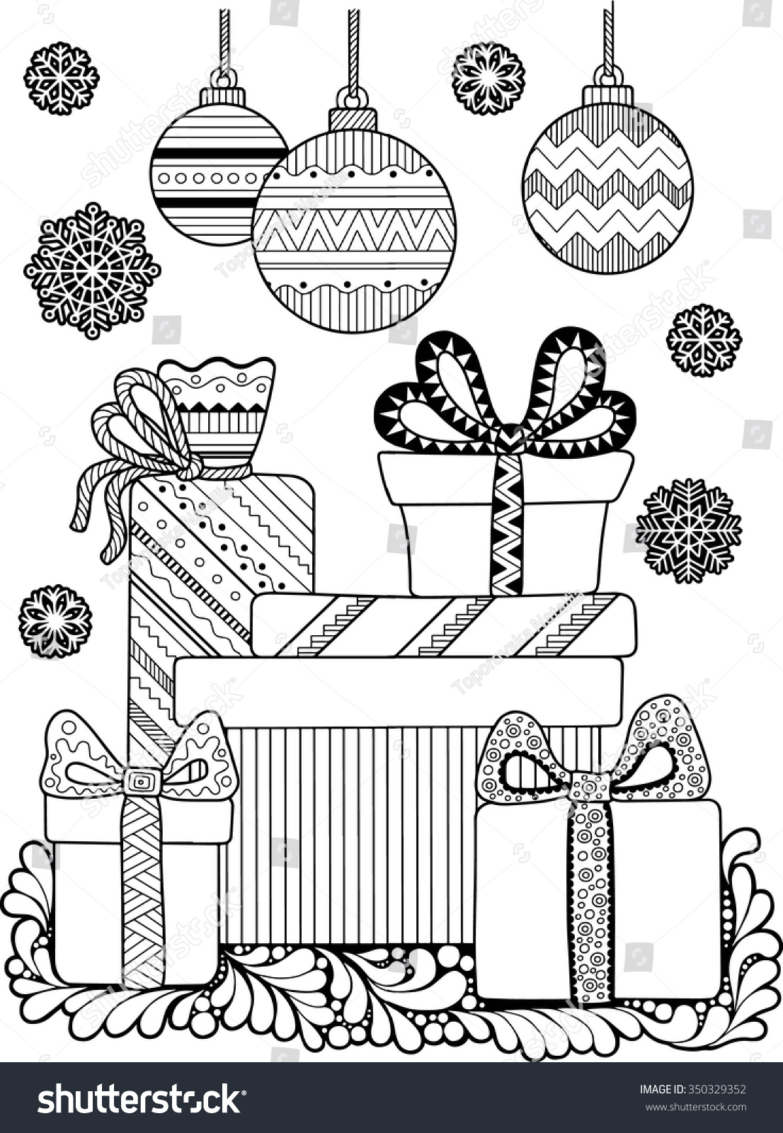 Christmas Coloring Book Stock Vector Illustration 350329352 : Shutterstock