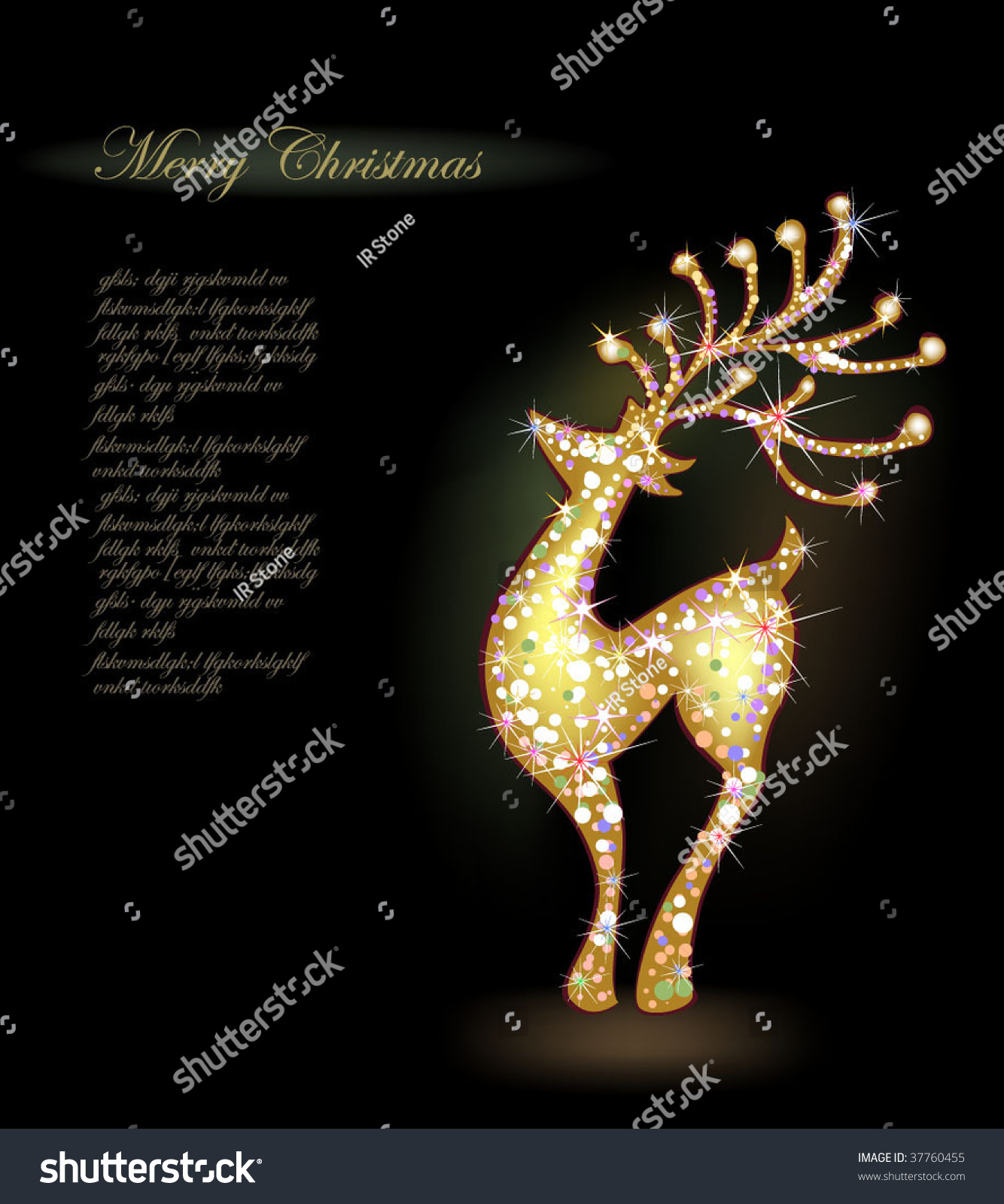 Christmas Deer Stock Vector Illustration 37760455 : Shutterstock