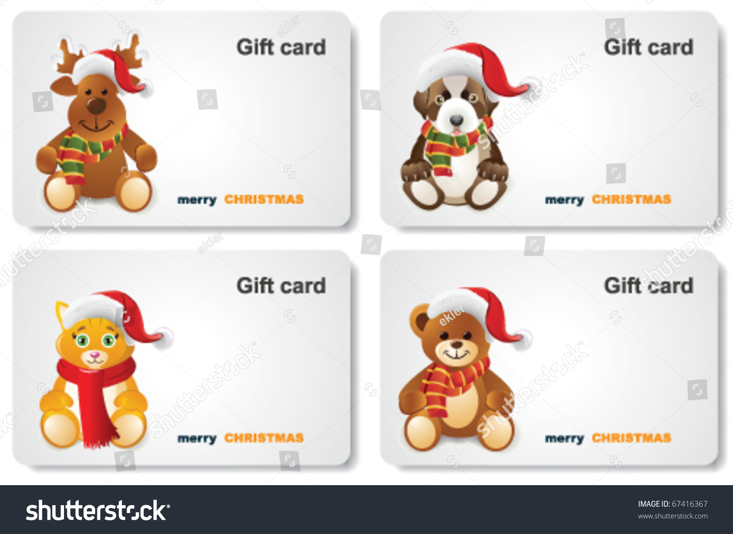 Christmas Gift Card Stock Vector Illustration 67416367 : Shutterstock