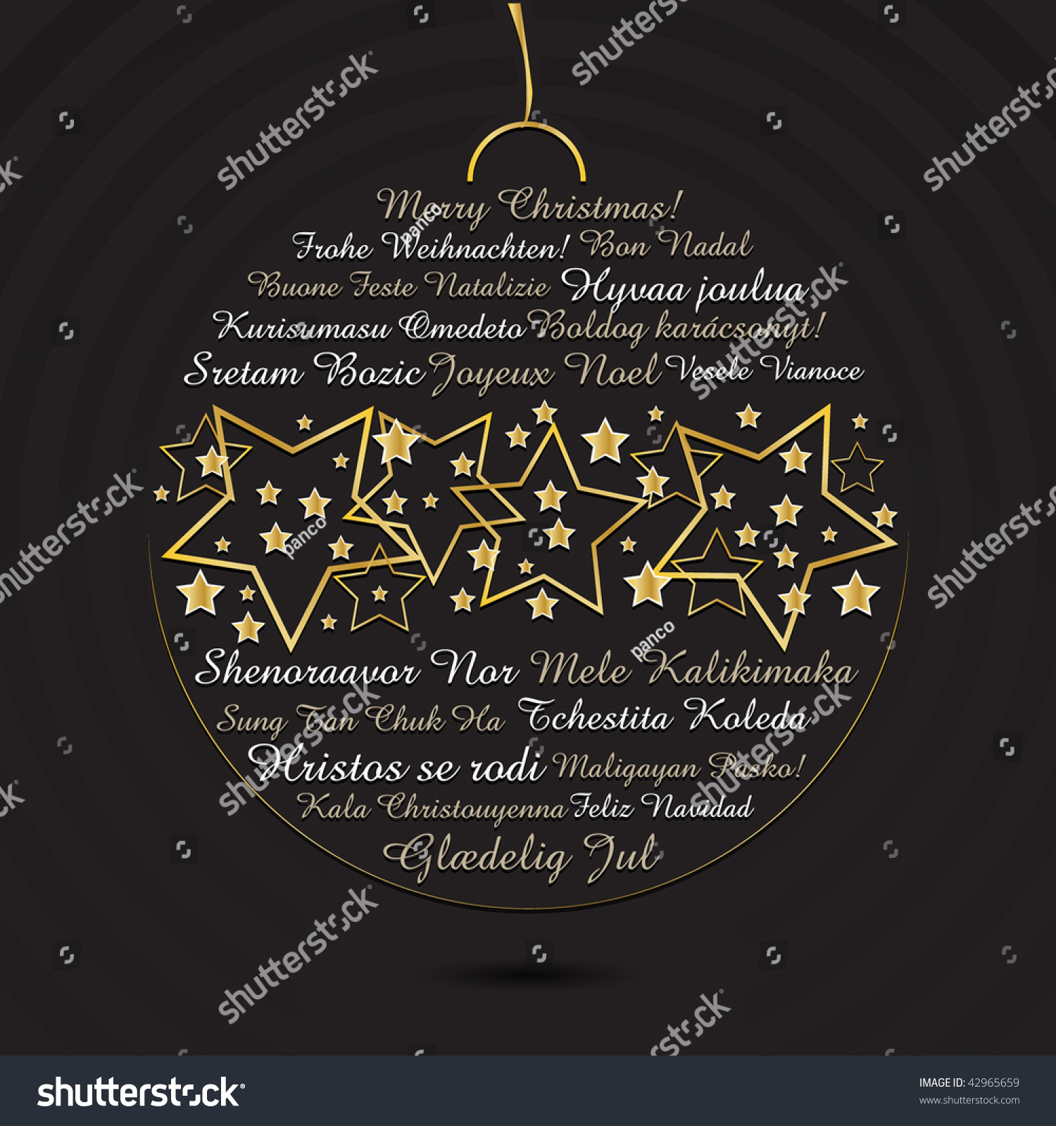 Christmas Greeting Different Languages Stock Vector 42965659 - Shutterstock