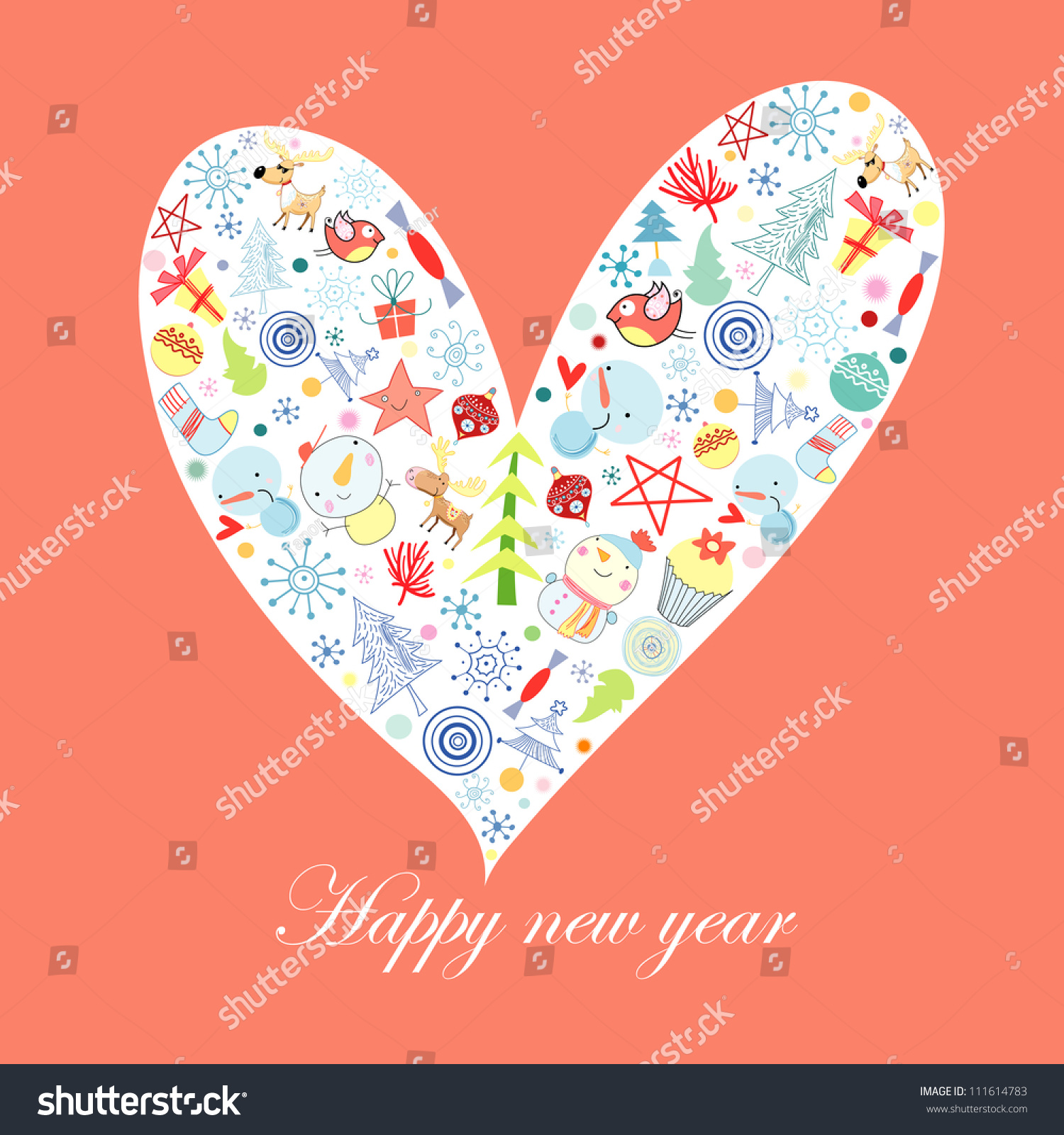 Christmas Heart Stock Vector Illustration 111614783 : Shutterstock